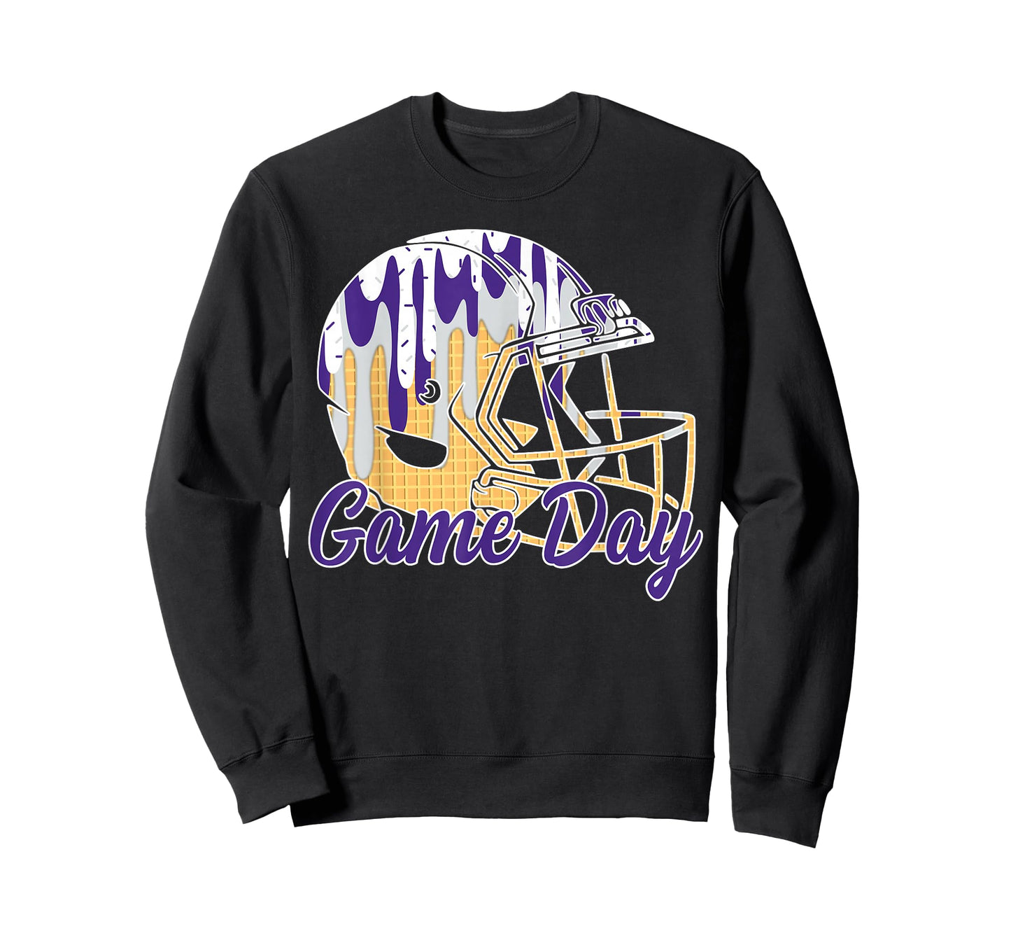 Football Drip Game Day Sports Football Mom Go Cheer Purple T-Shirt