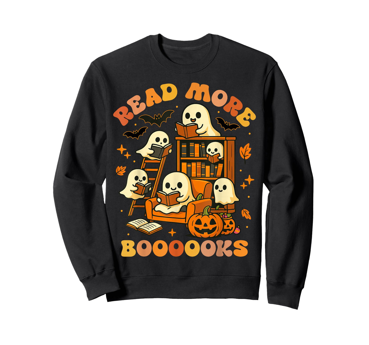 Read More Books Ghost Reading Book Teacher Halloween T-Shirt
