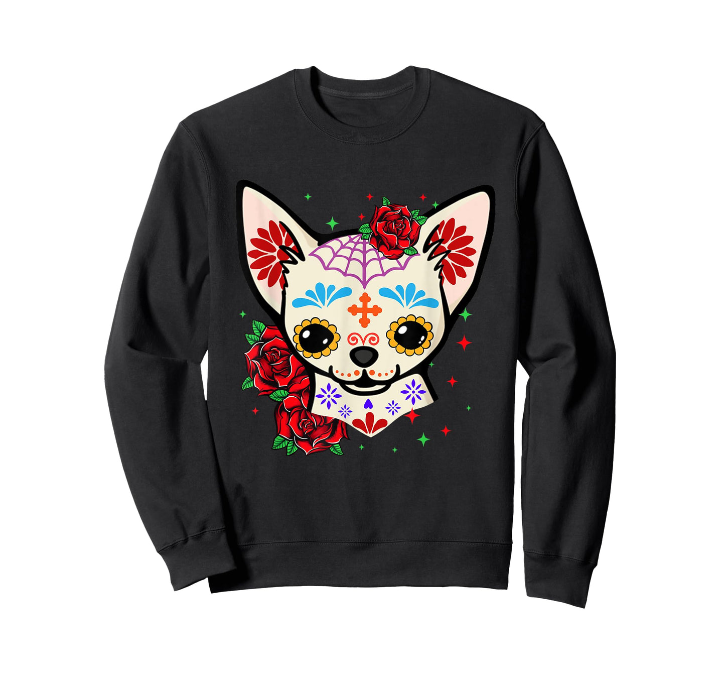 Chihuahua Skulls Day of the Dead Sugar Skull Dog Halloween T-Shirt
