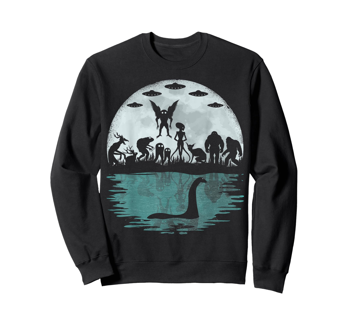 Bigfoot Loch Ness Monster Mothman And Aliens Funny Cryptid T-Shirt