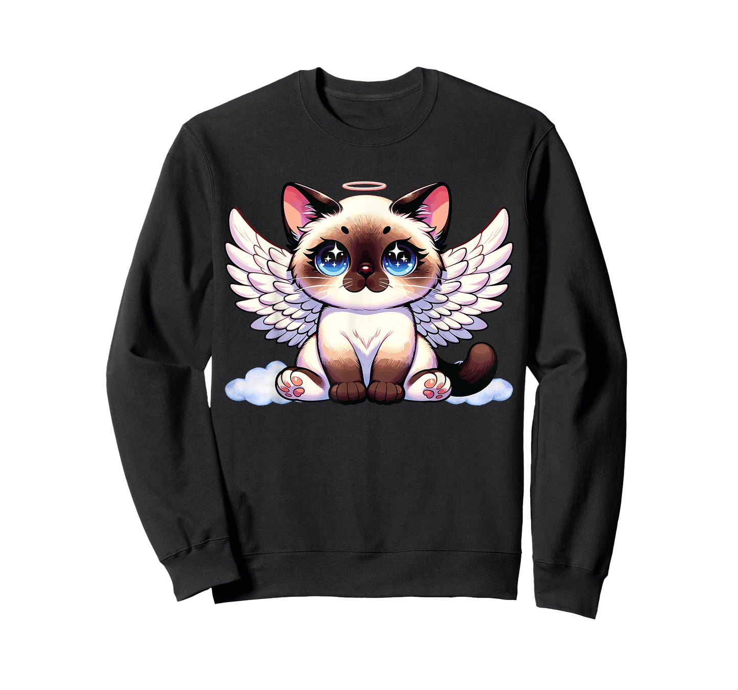 Angel Cat, Siamese Cat, Anime Angel Kitten T-Shirt
