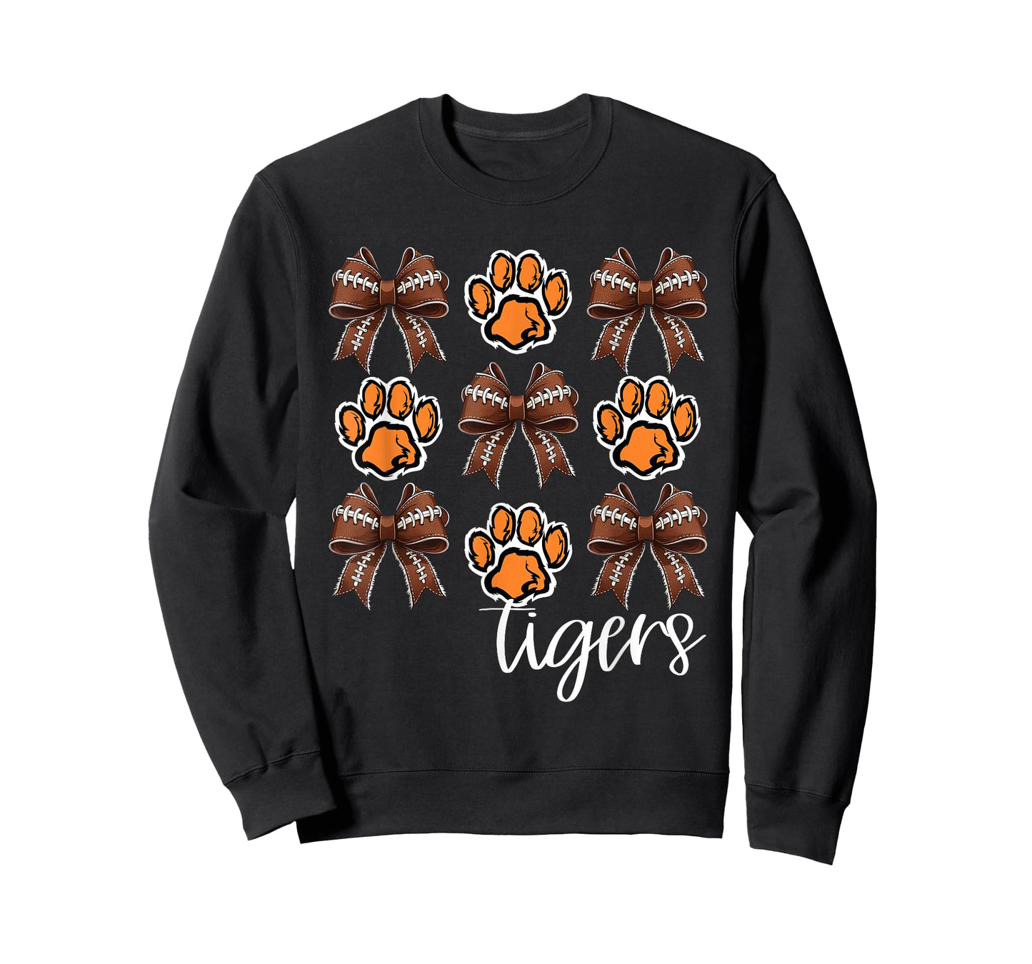Tigers Football Mom Coquette Bows Game Day Orange Tigers T-Shirt