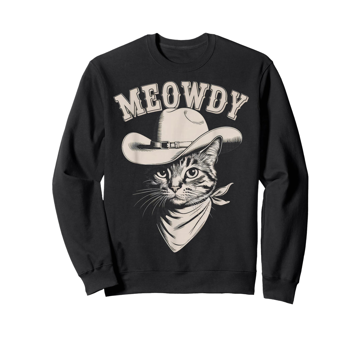 Meowdy Cat Funny Cowboy Western Graphic Cat Lady Cat Dad T-Shirt