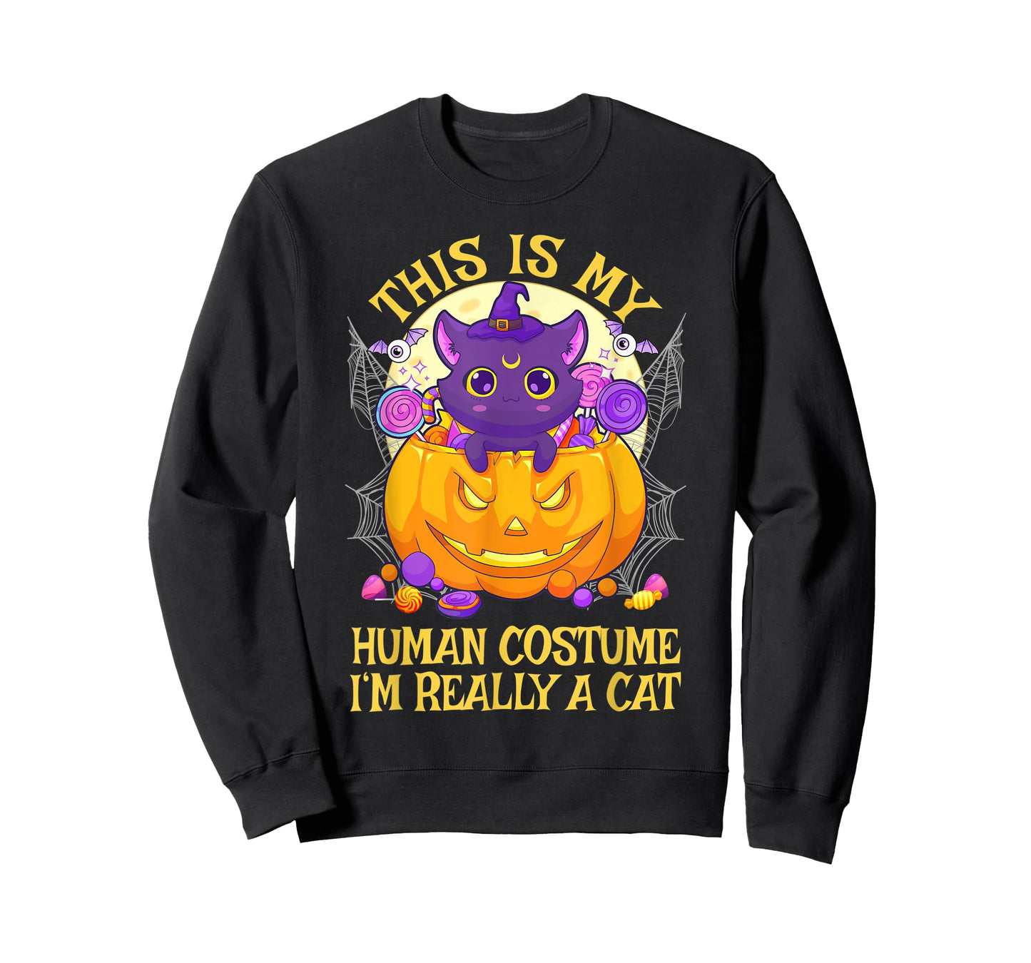 This Is My Human Costume I'm Really A Cat Cute Halloween T-Shirt