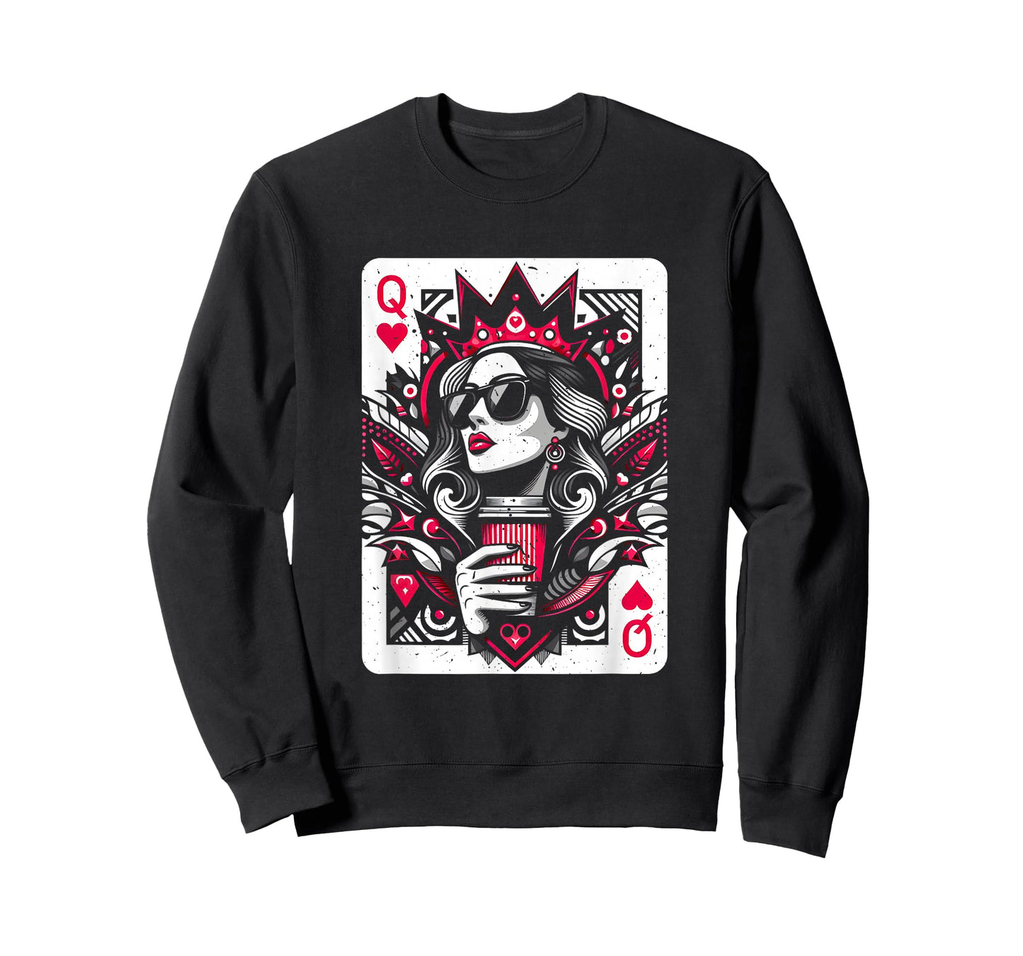 Queen Of Hearts Coffee Lover Women Gambling Gambler T-Shirt