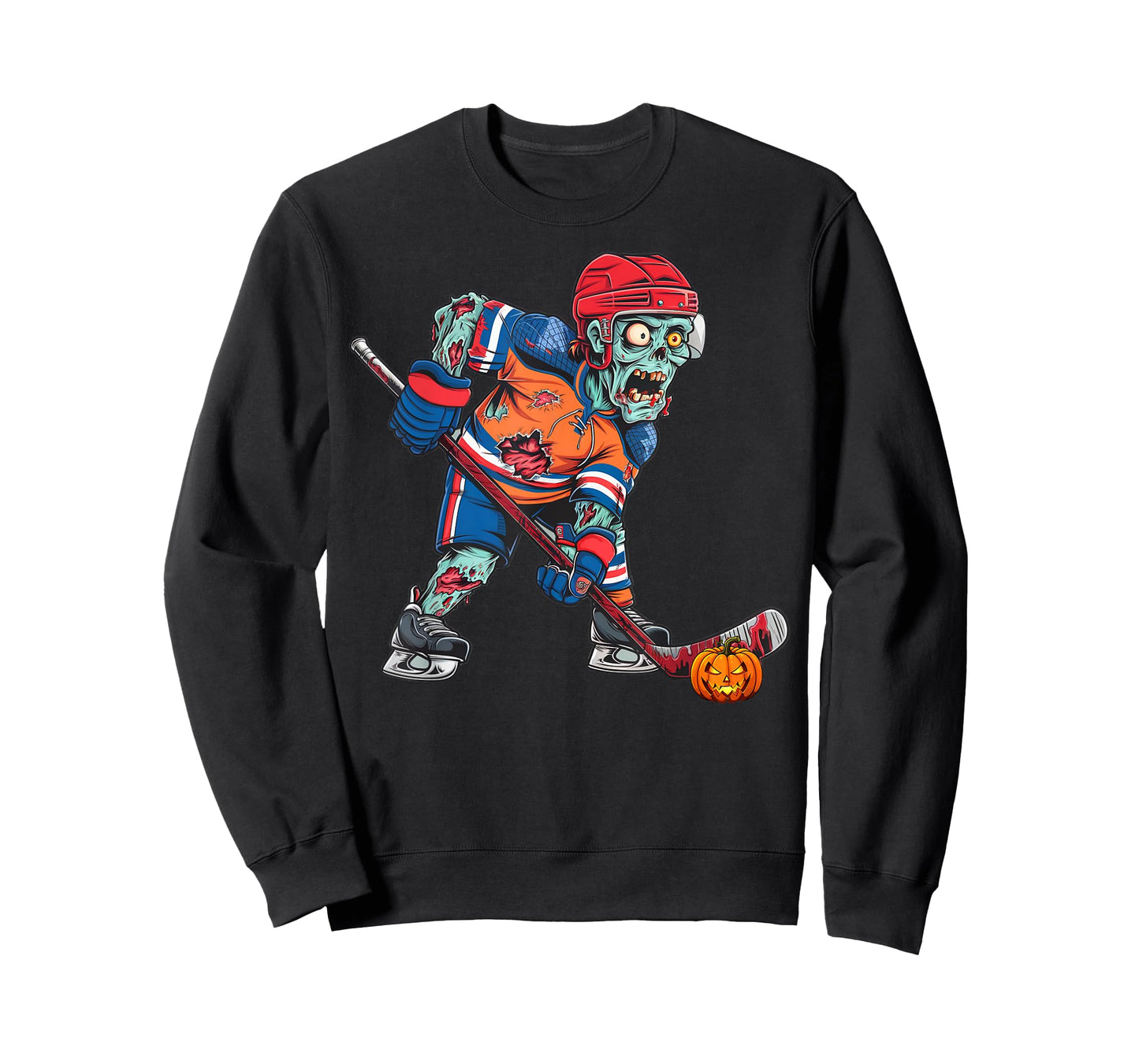 Zombie Ice Hockey Player Fun Halloween Costume Scary Creepy T-Shirt