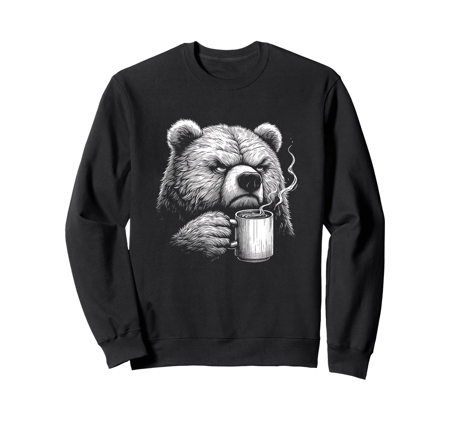 Funny Bear Drinking Coffee Graphic Art Design T-Shirt