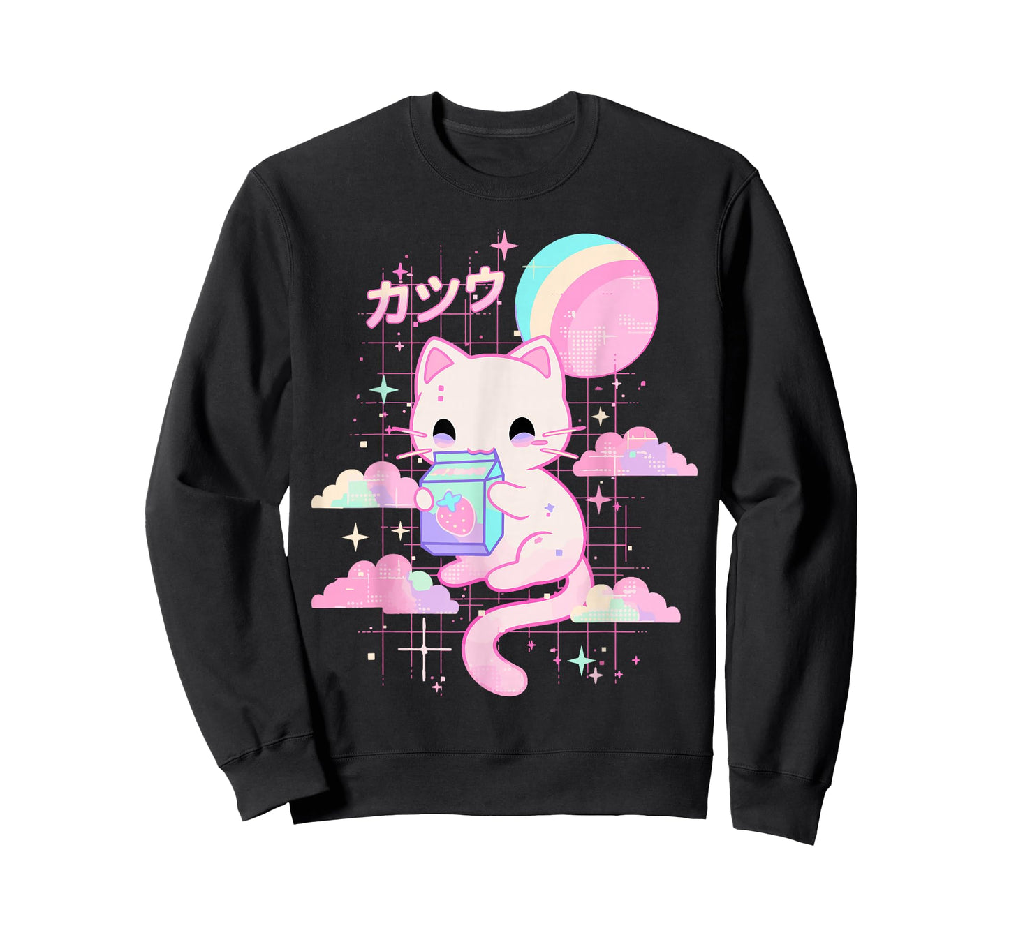 Cat Strawberry Milk Anime 90s Japanese Cat Japan T-Shirt