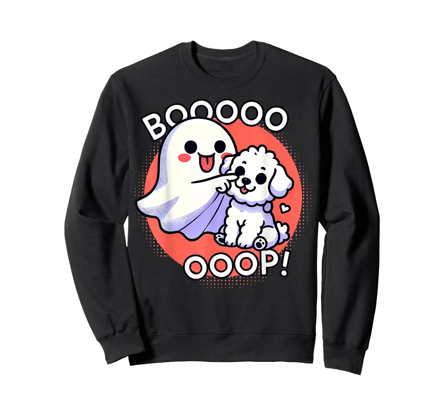Funny Halloween Ghost Bichon Frise Dog Boop Puppy Humor Men Women Kids T-Shirt