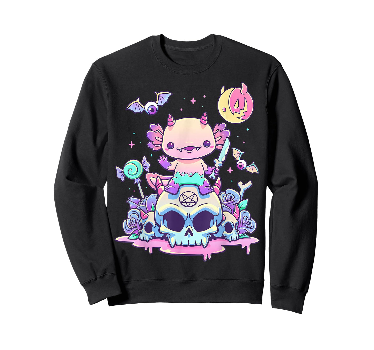 Pastel Goth Axolotl Creepy Gothic Kawaii Anime Aesthetic T-Shirt