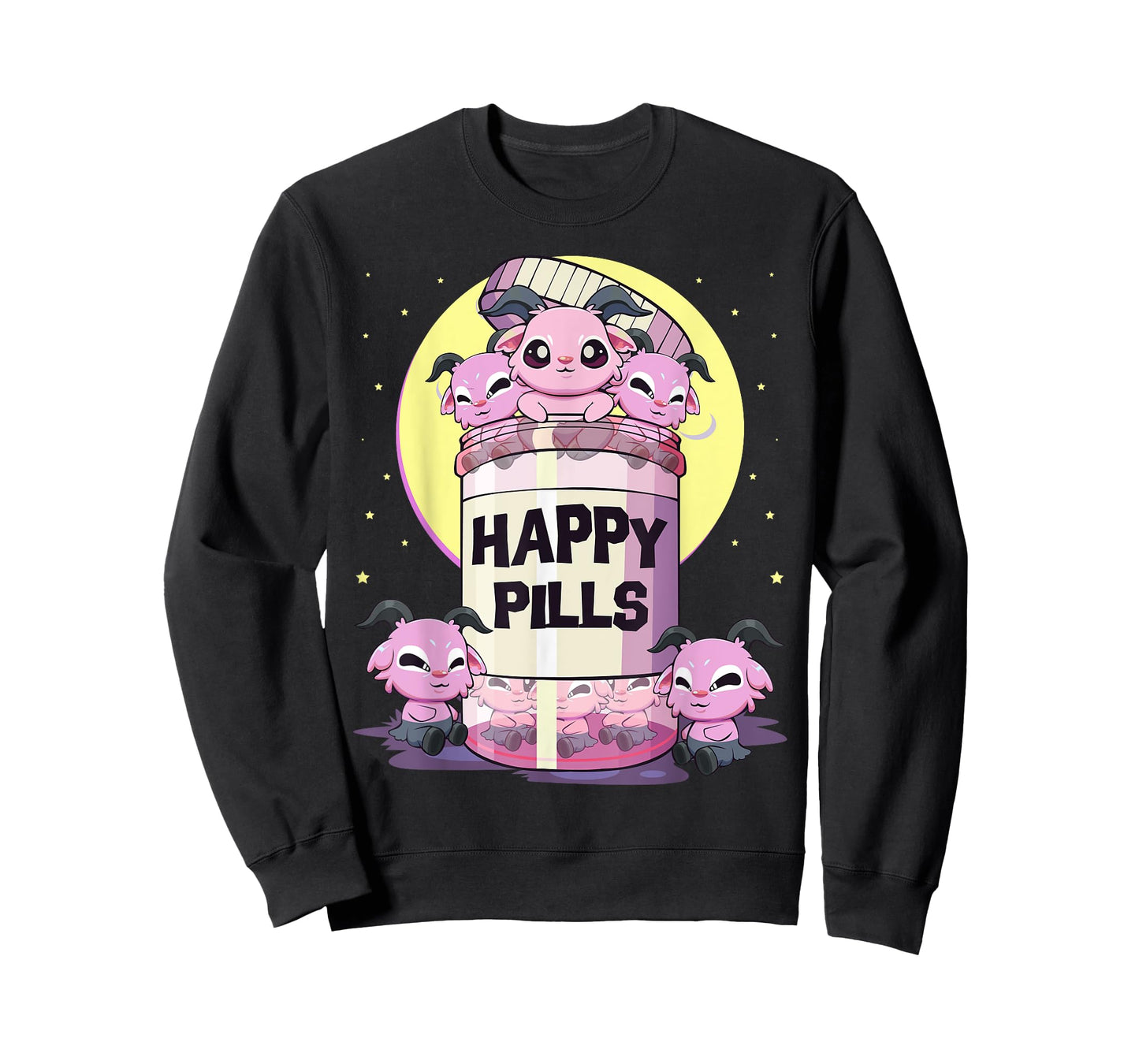 Pastel Goth Kawaii Cute Happy Pills Baphomet T-Shirt