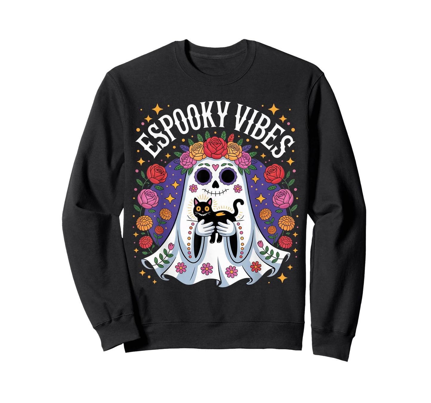 Espooky Vibes Spanish Mexican Halloween Ghost Teacher Women T-Shirt