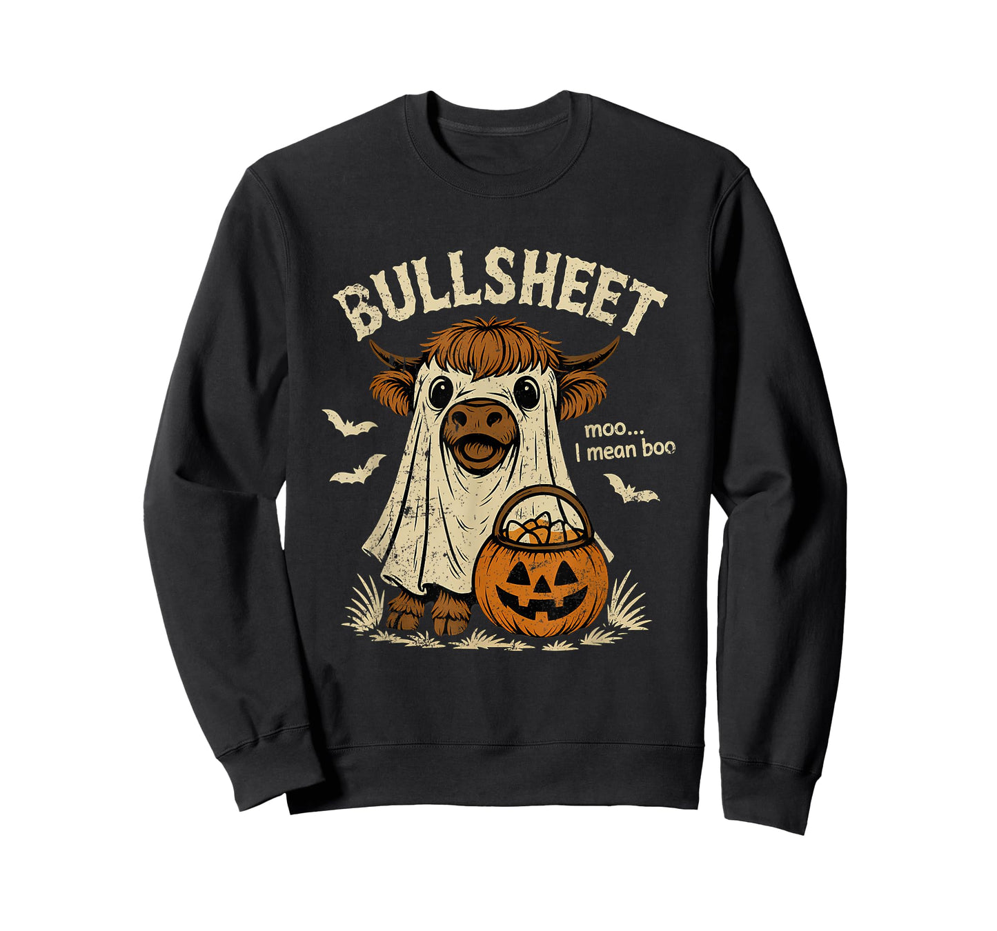 Bullsheet Funny Halloween Cow Costume Boo T-Shirt