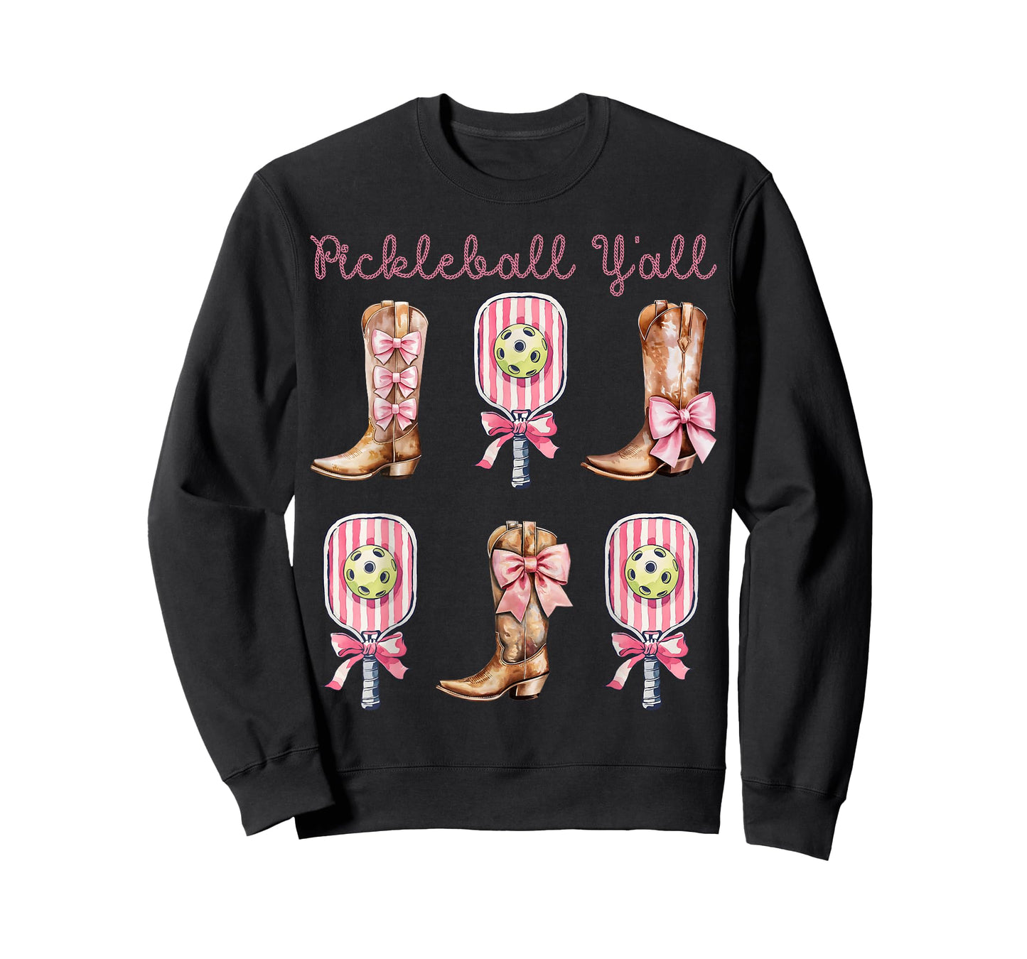 Pickleball Y'all Western Boots and Paddle Funny Pickleball T-Shirt