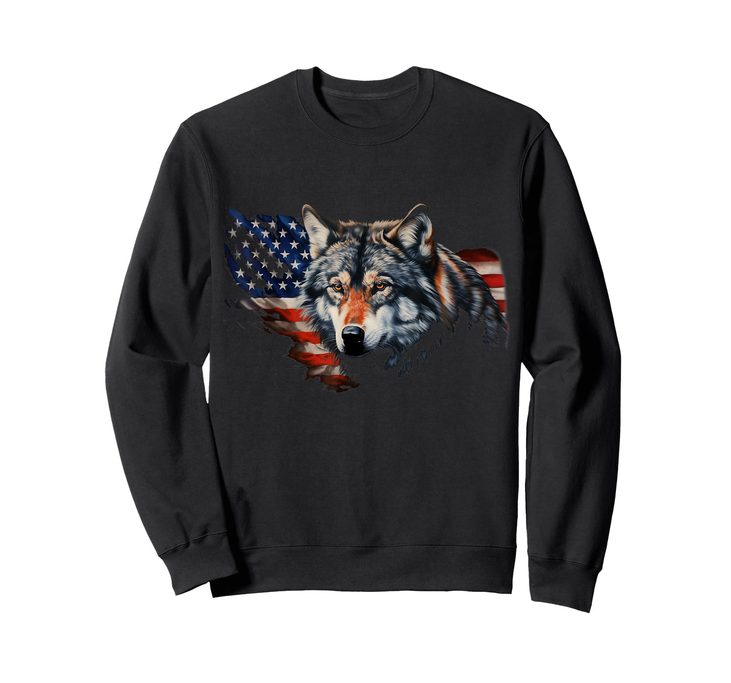 Wolf American Flag USA 4th of July Patriotic Wolf T-Shirt