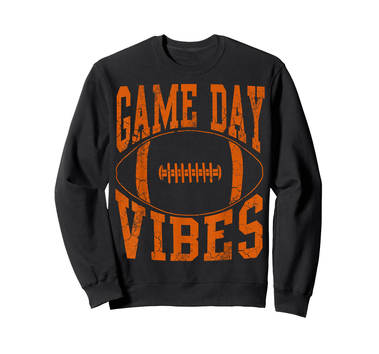 Game Day Vibes Orange Football Vintage Distressed T-Shirt