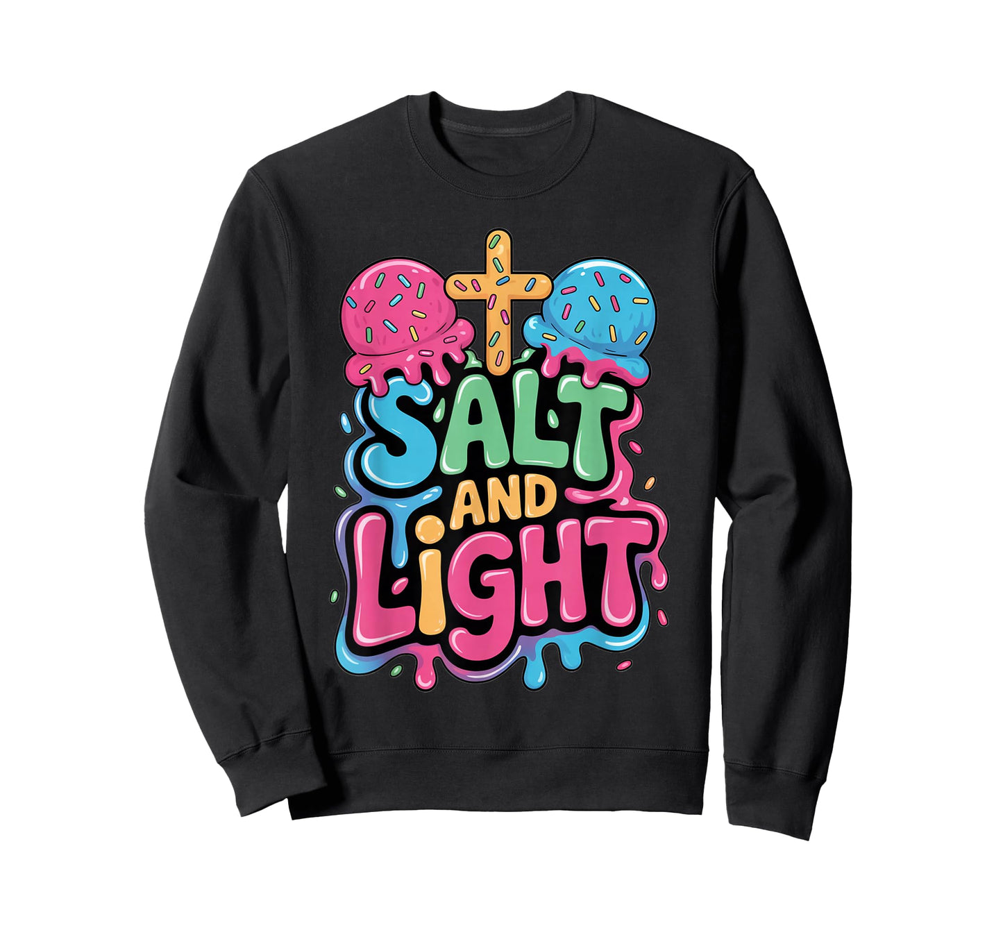 Salt and Light Ice Cream Drip Kids Jesus Christian Boys T-Shirt