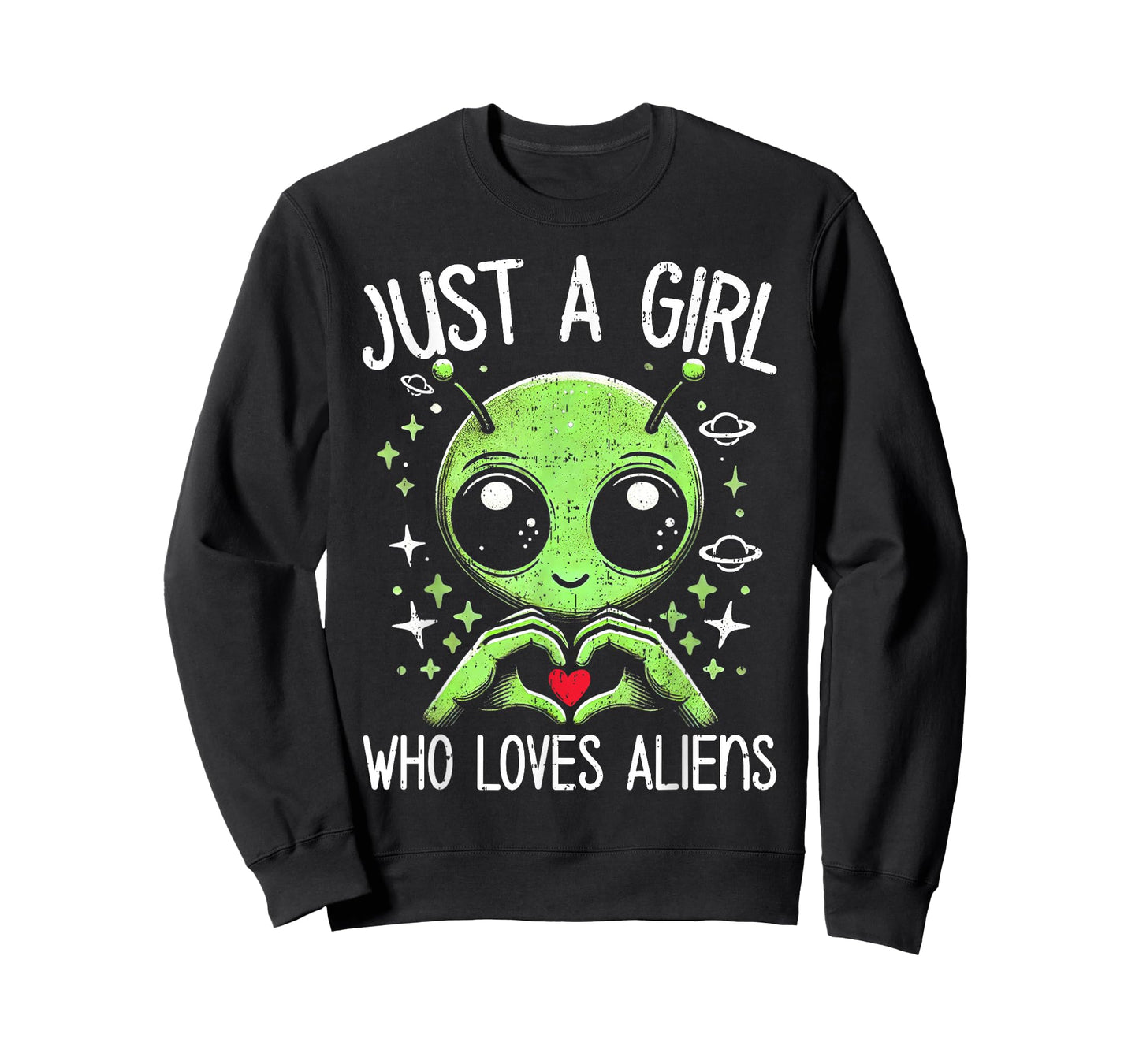 Cute Alien Lover Girls Funny Just a Girl Who Loves Aliens T-Shirt