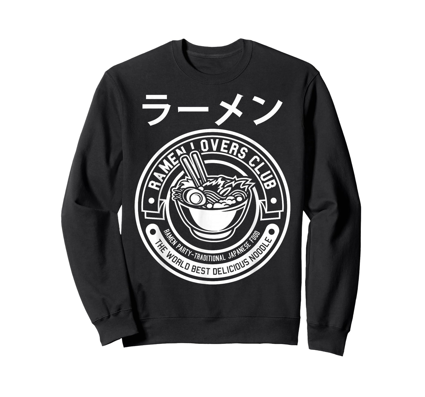 MAD LABS TEES Ramen Noodle T-Shirt, Cool Ramen Lovers Club, Japanese Anime T-Shirt, Black, Small