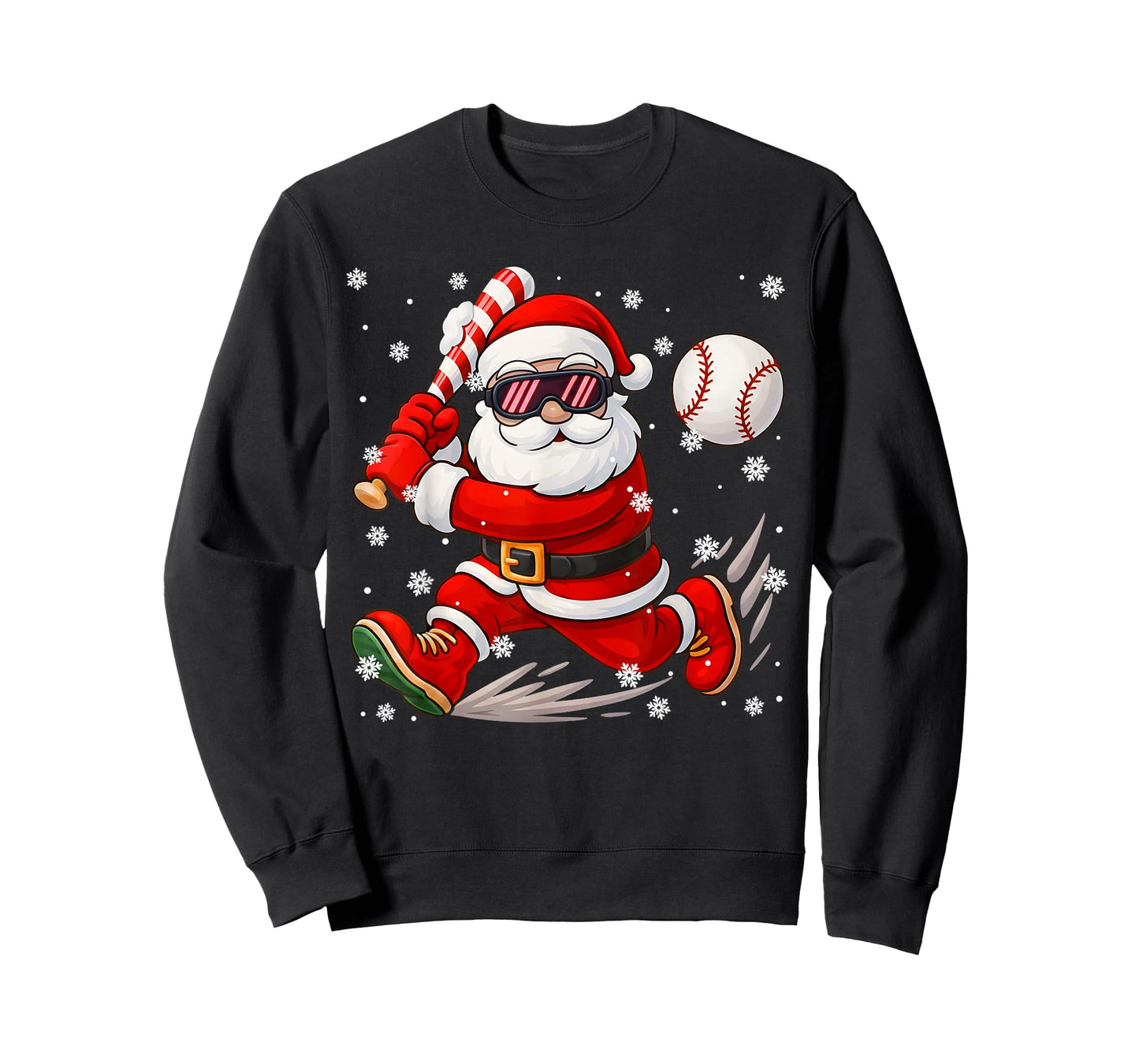 Funny Santa Baseball Christmas Pajamas Xmas Men Boy Toddlers T-Shirt
