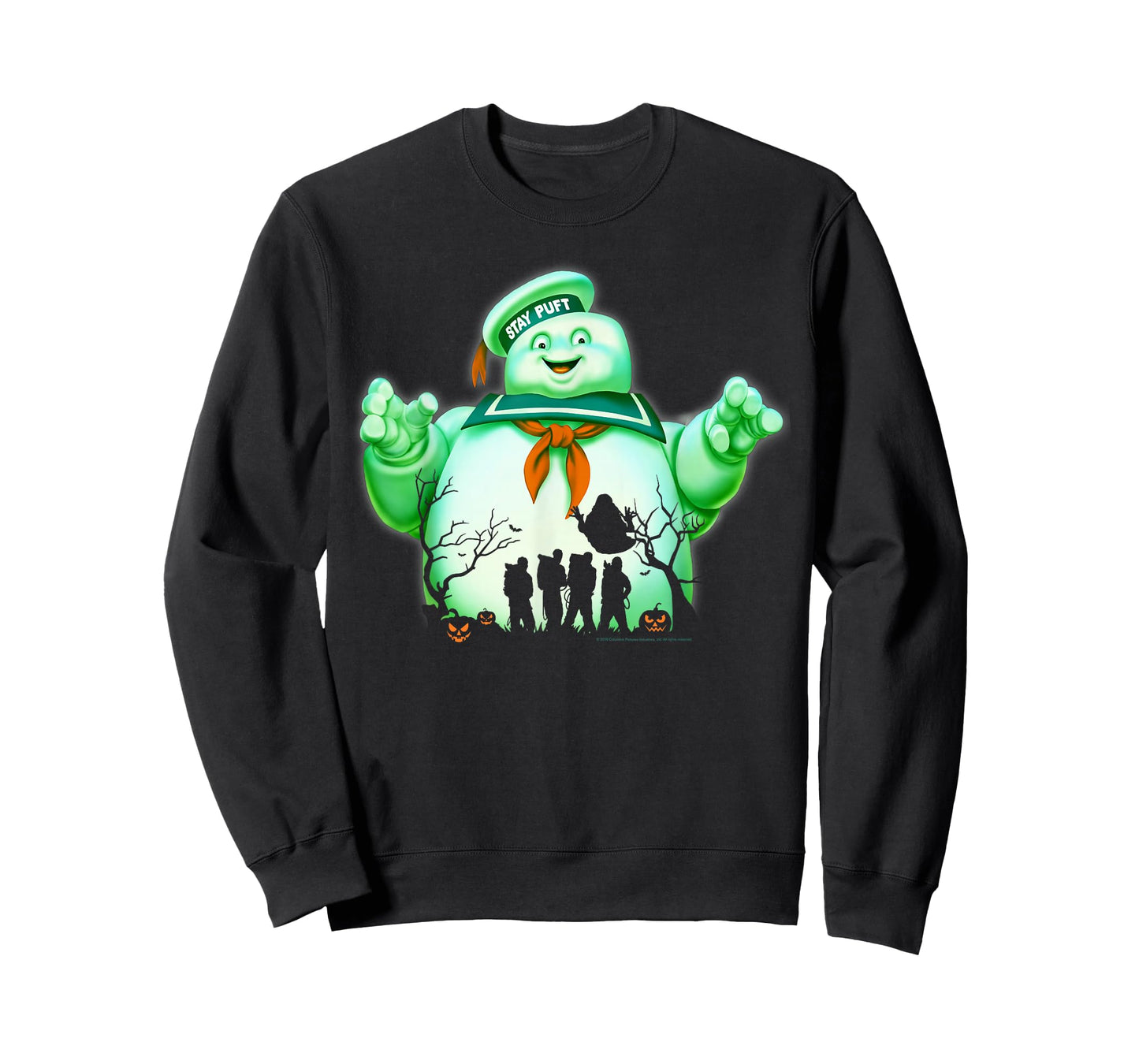 Ghostbusters Marshmallow Man Group Shot Silhouette T-Shirt