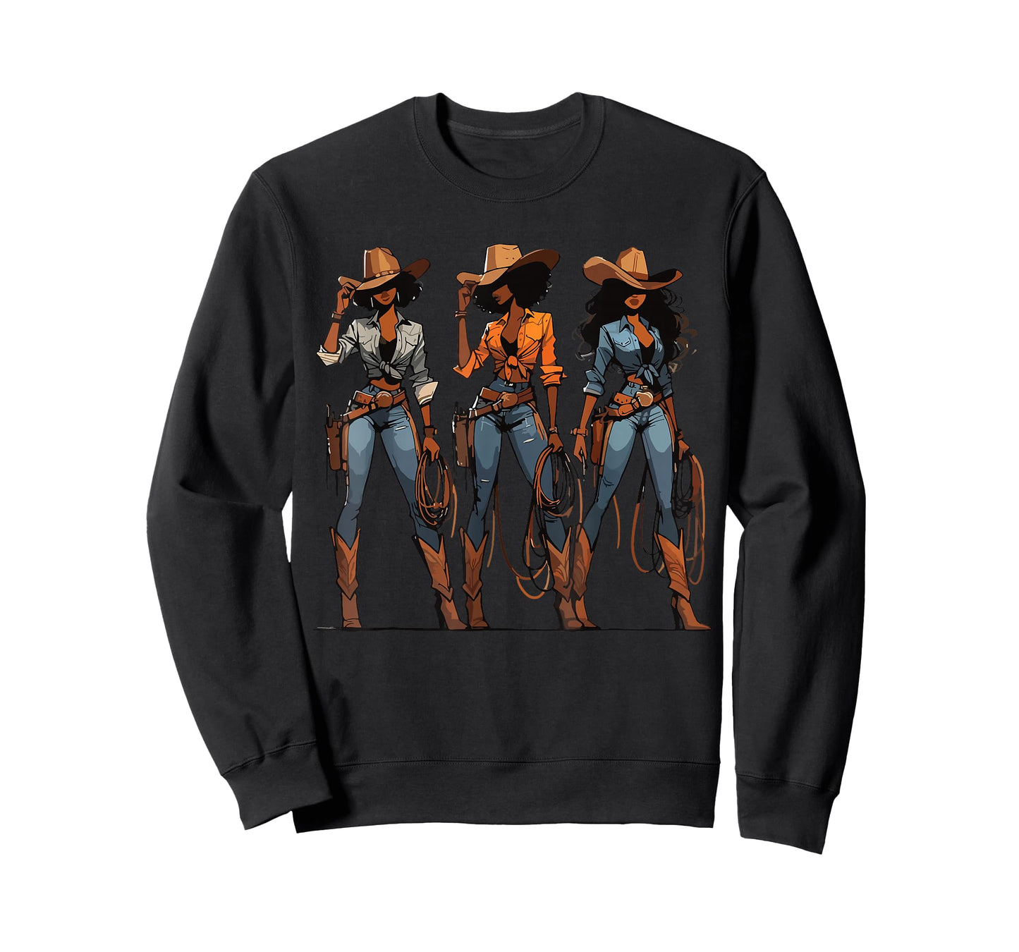 Black Cowgirl Western Rodeo Melanin Black Texas T-Shirt