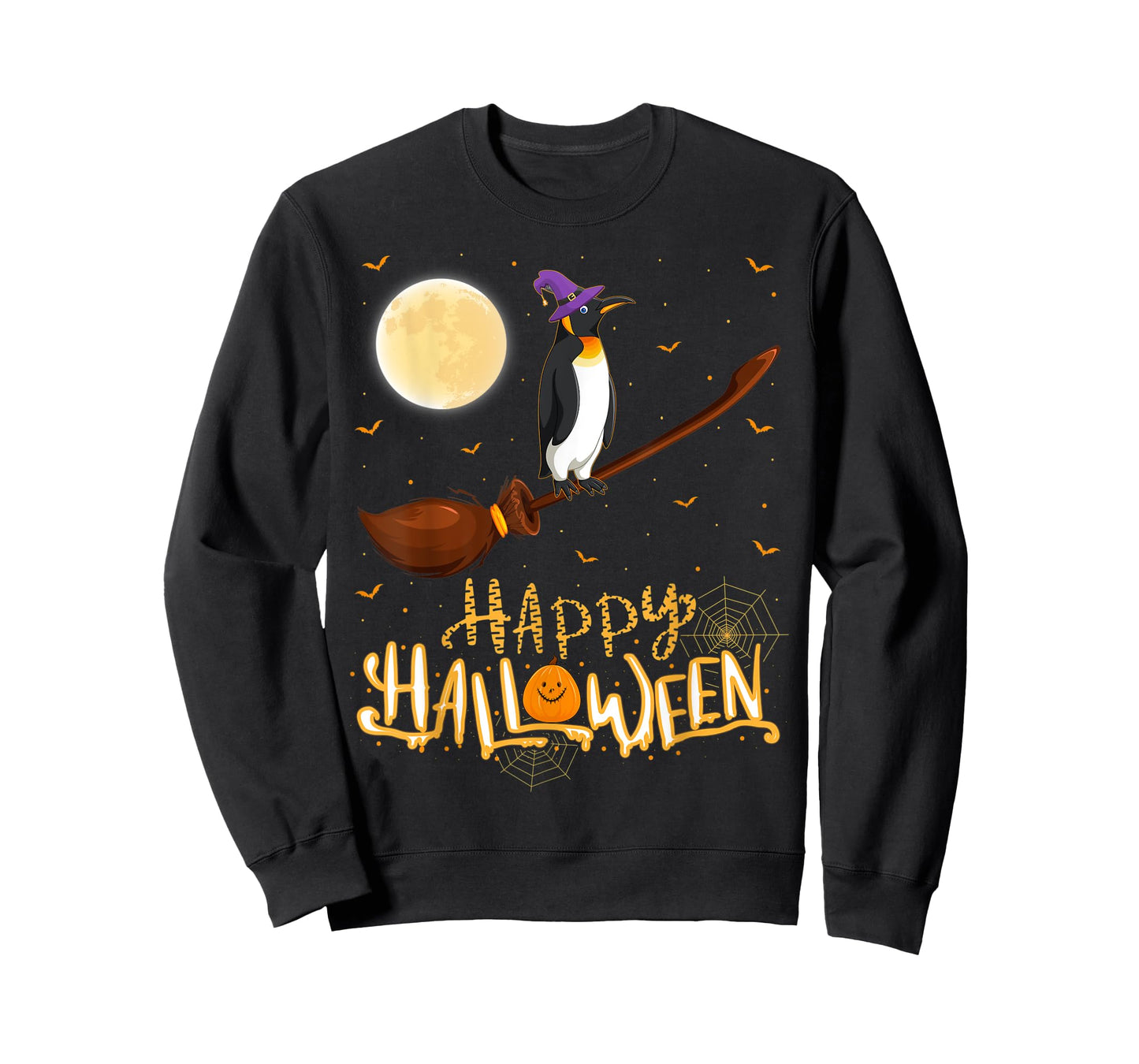 Emperor Penguin Ride Witch Shotgun Emperor Penguin Halloween T-Shirt