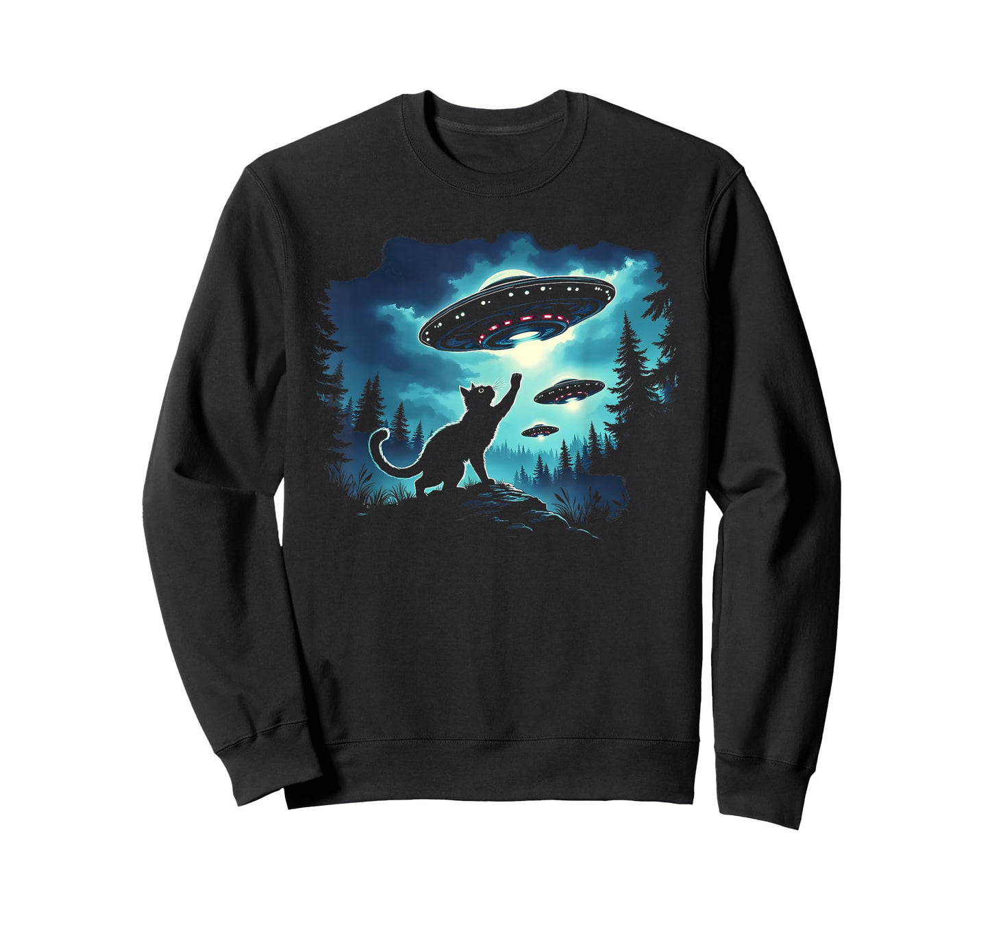 Alien Cat Playing With Ufo T-Shirt