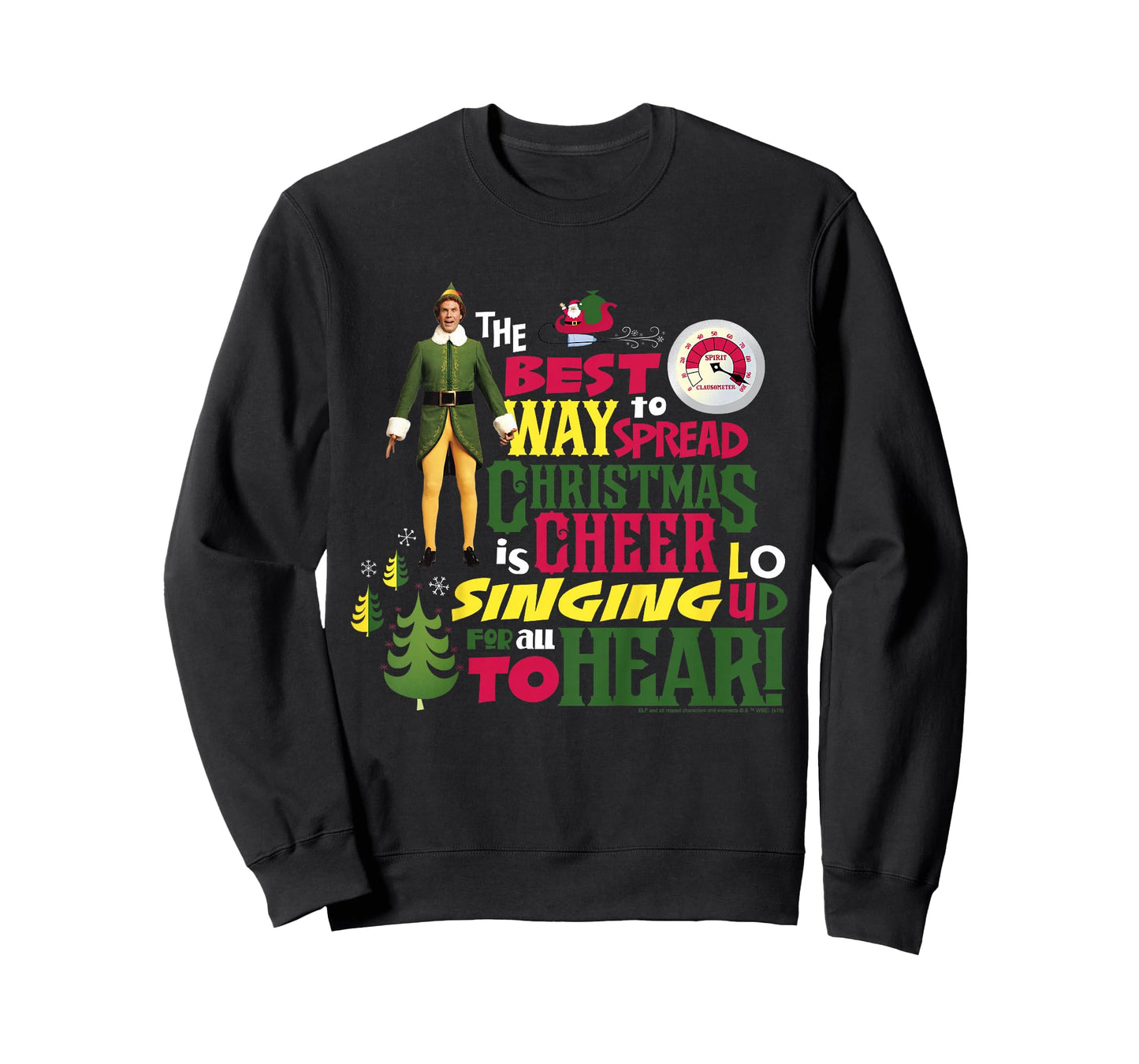 Kids Elf Buddy Christmas Cheer Singing Text Poster T-Shirt