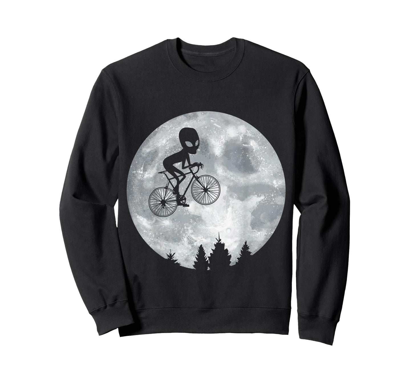 ALIEN Riding Moon Bike Halloween Lunar Cycling Cyclist T-Shirt