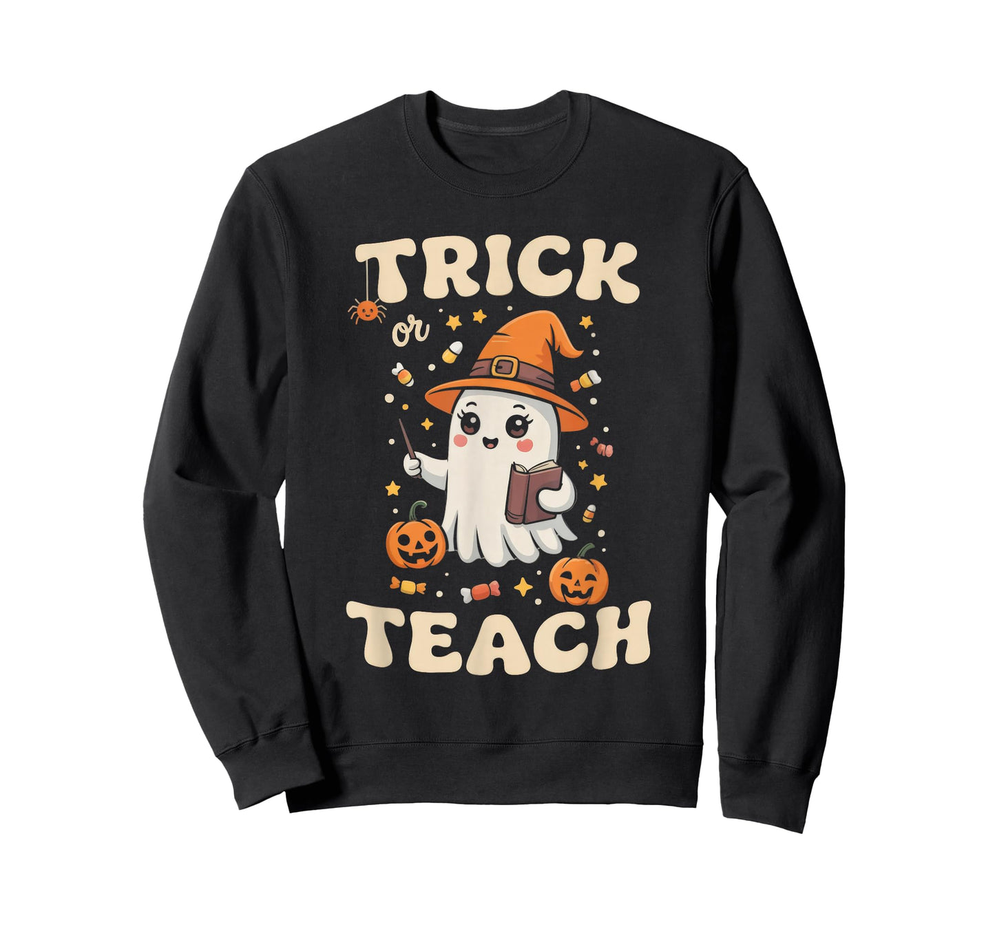 Halloween Teacher Shirts Women School Trick Or Teach Groovy T-Shirt