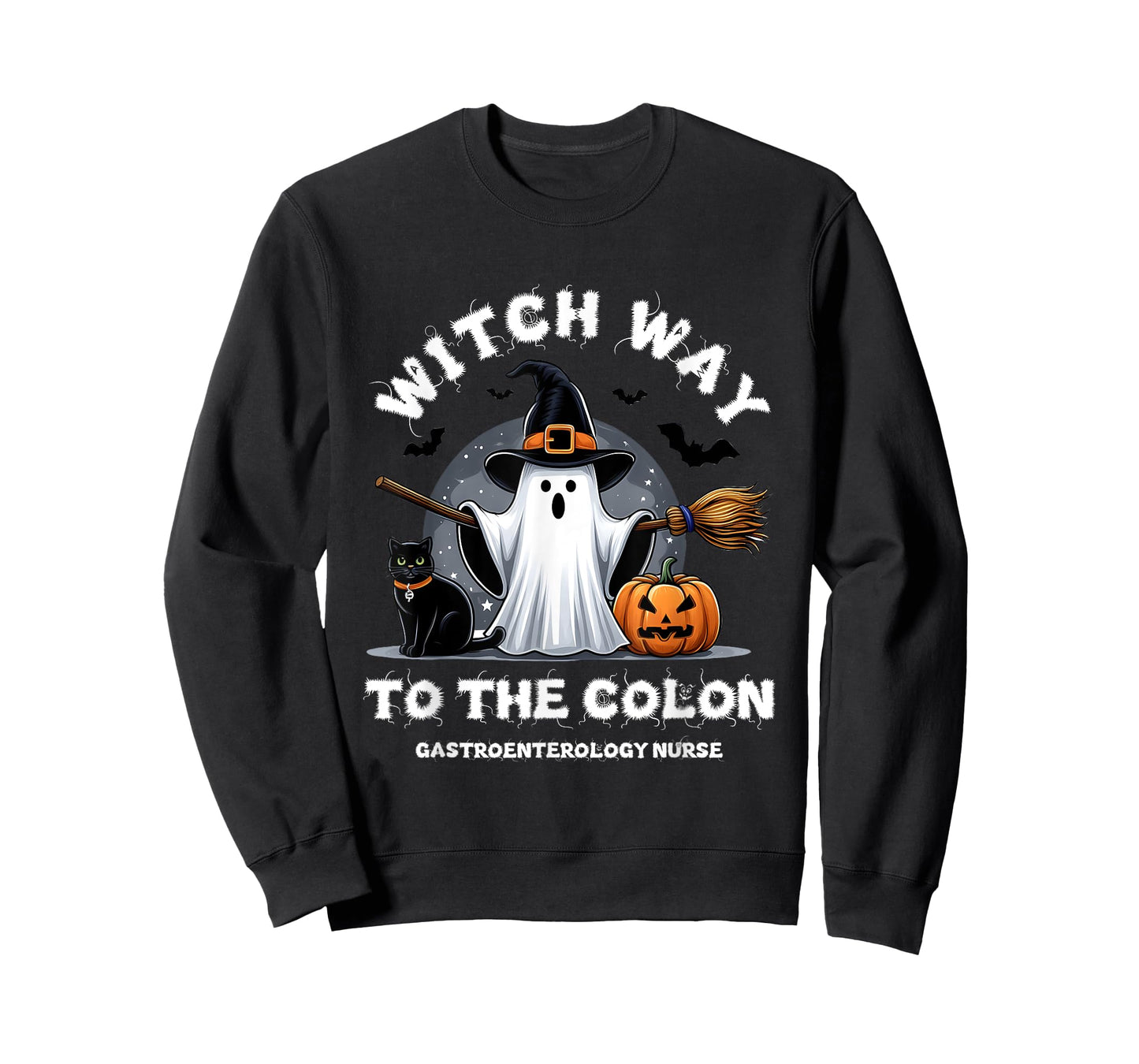 Gastroenterology Nurse Witch Way To The Colon Surprise Ghost T-Shirt