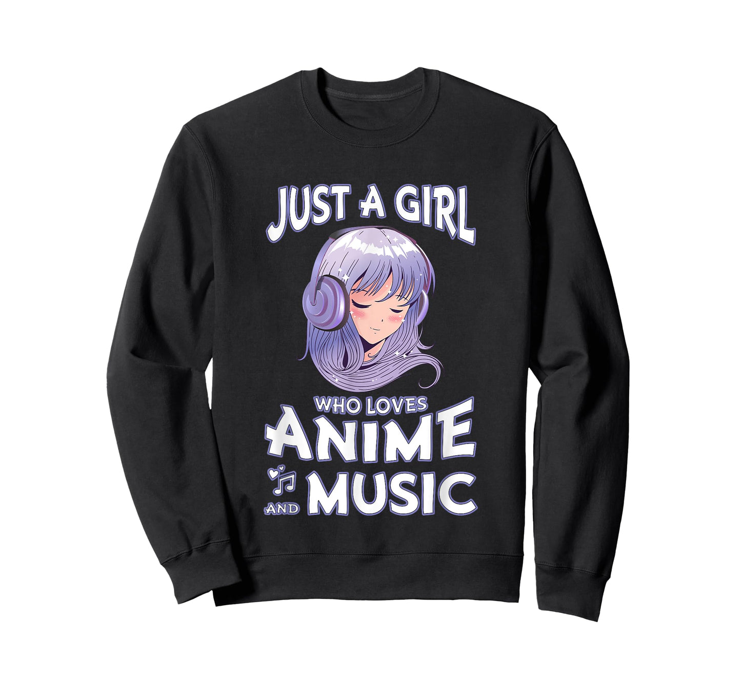 Just A Girl Who Loves Anime and Music Teen Girls Anime Merch T-Shirt