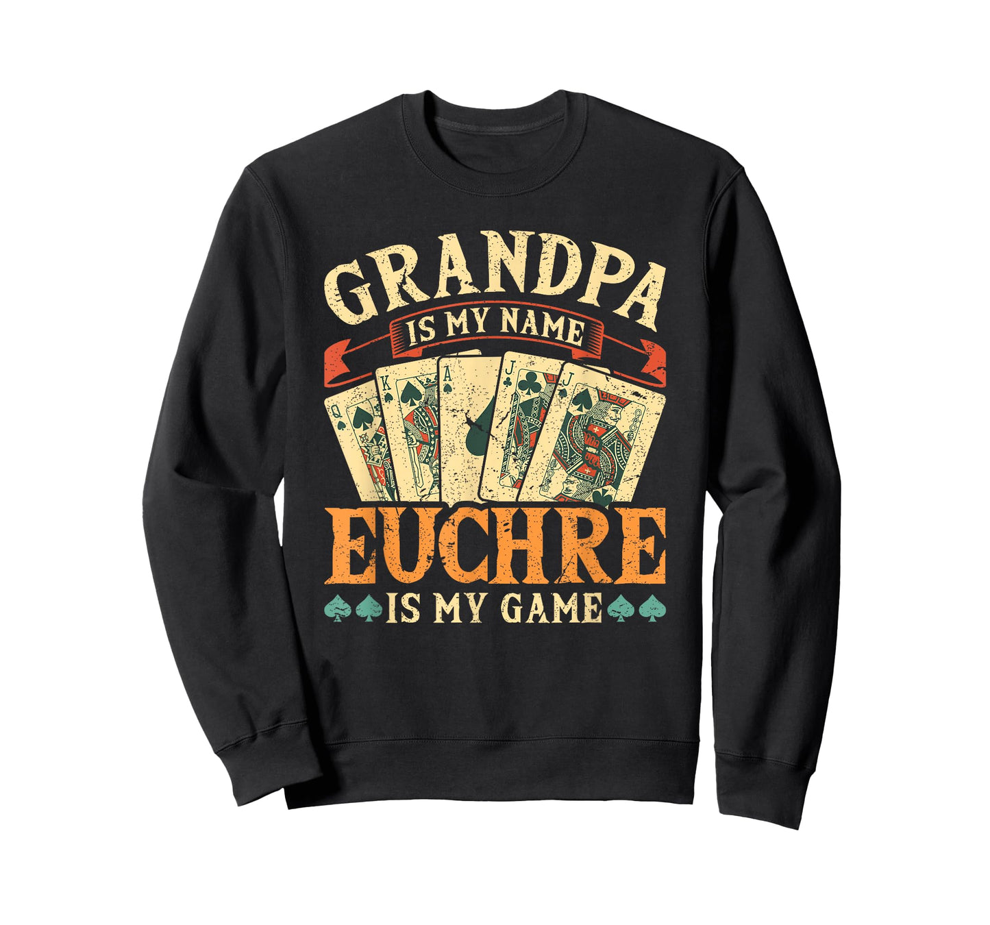 Euchre Grandpa Is My Name, Funny Retro Euchre Card Game T-Shirt