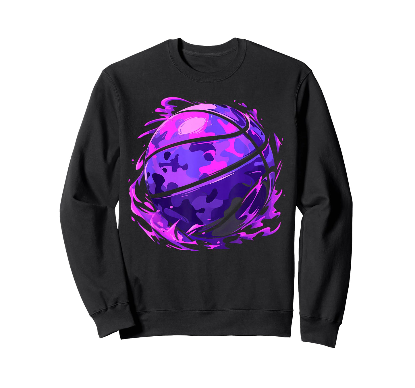 Purple Basketball Camouflage For Men Women Kids Youth Player T-Shirt