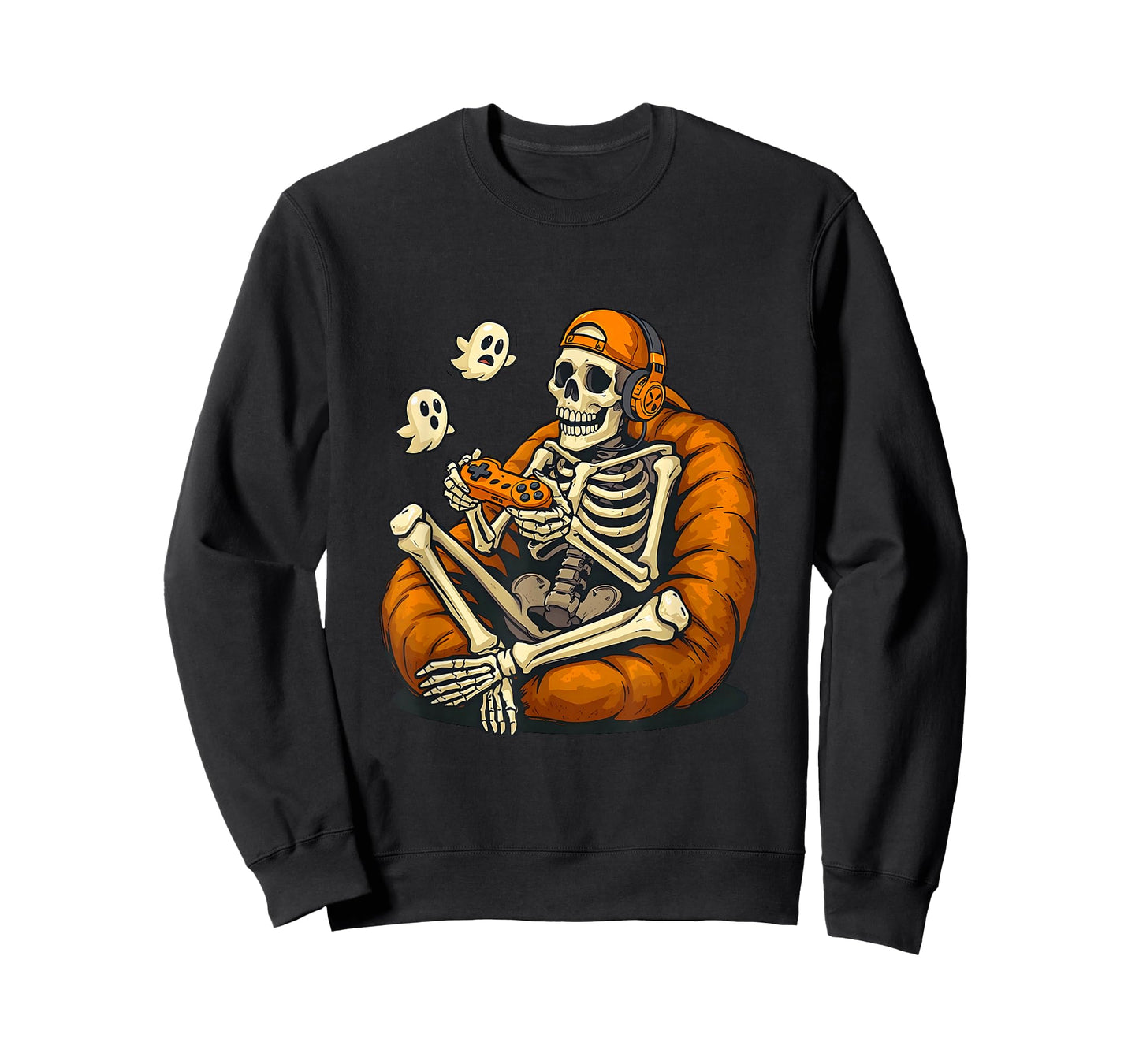 Halloween Skeleton Gamer Video Gaming Boys Men Kids Tees T-Shirt