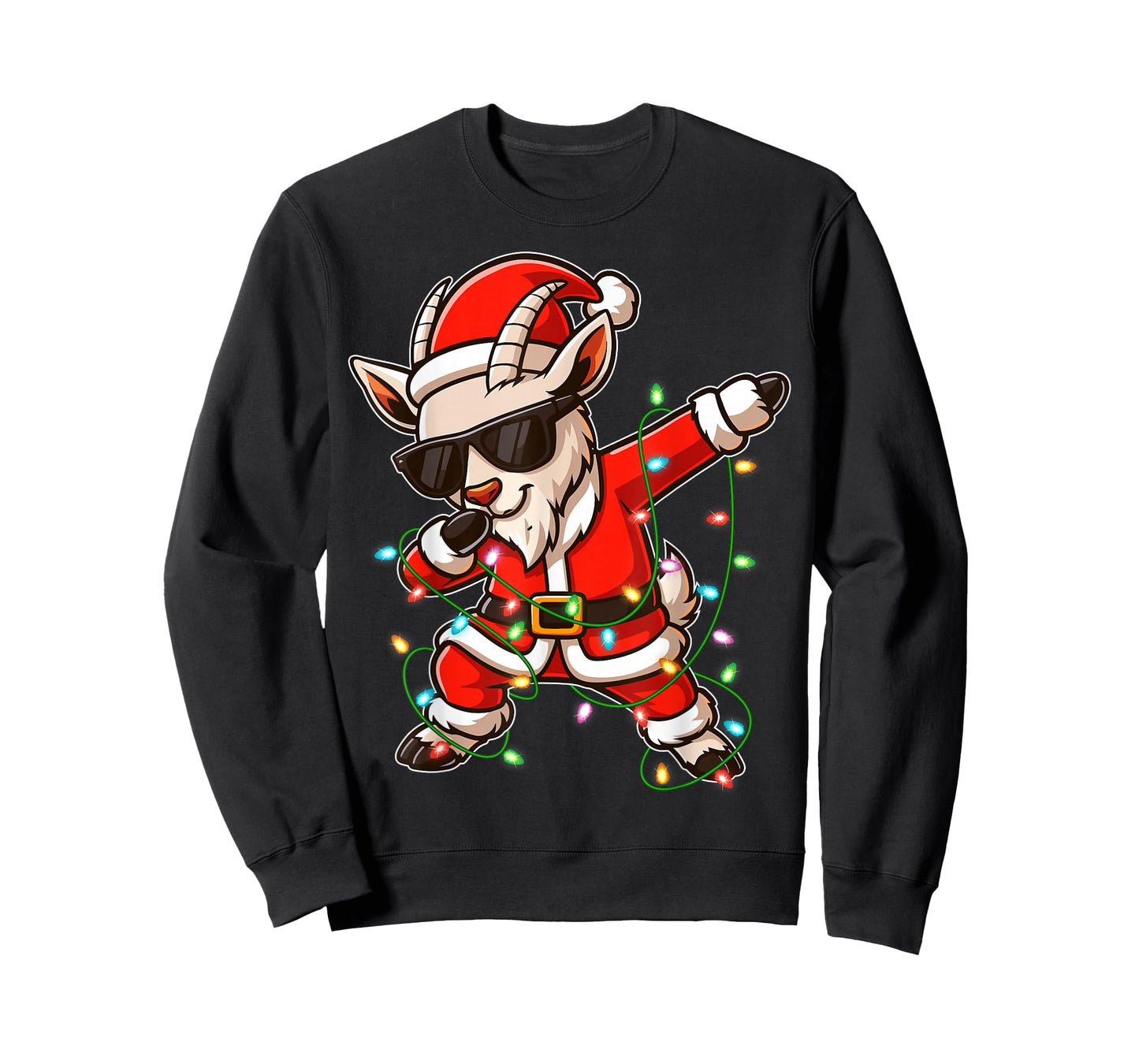 Dabbing Goat Christmas Santa Claus Funny Xmas PJs Men Women T-Shirt