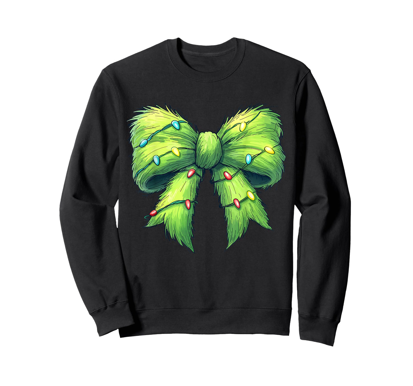 Coquette Christmas Bow Girl Women Holiday Ribbon Tree Lights T-Shirt