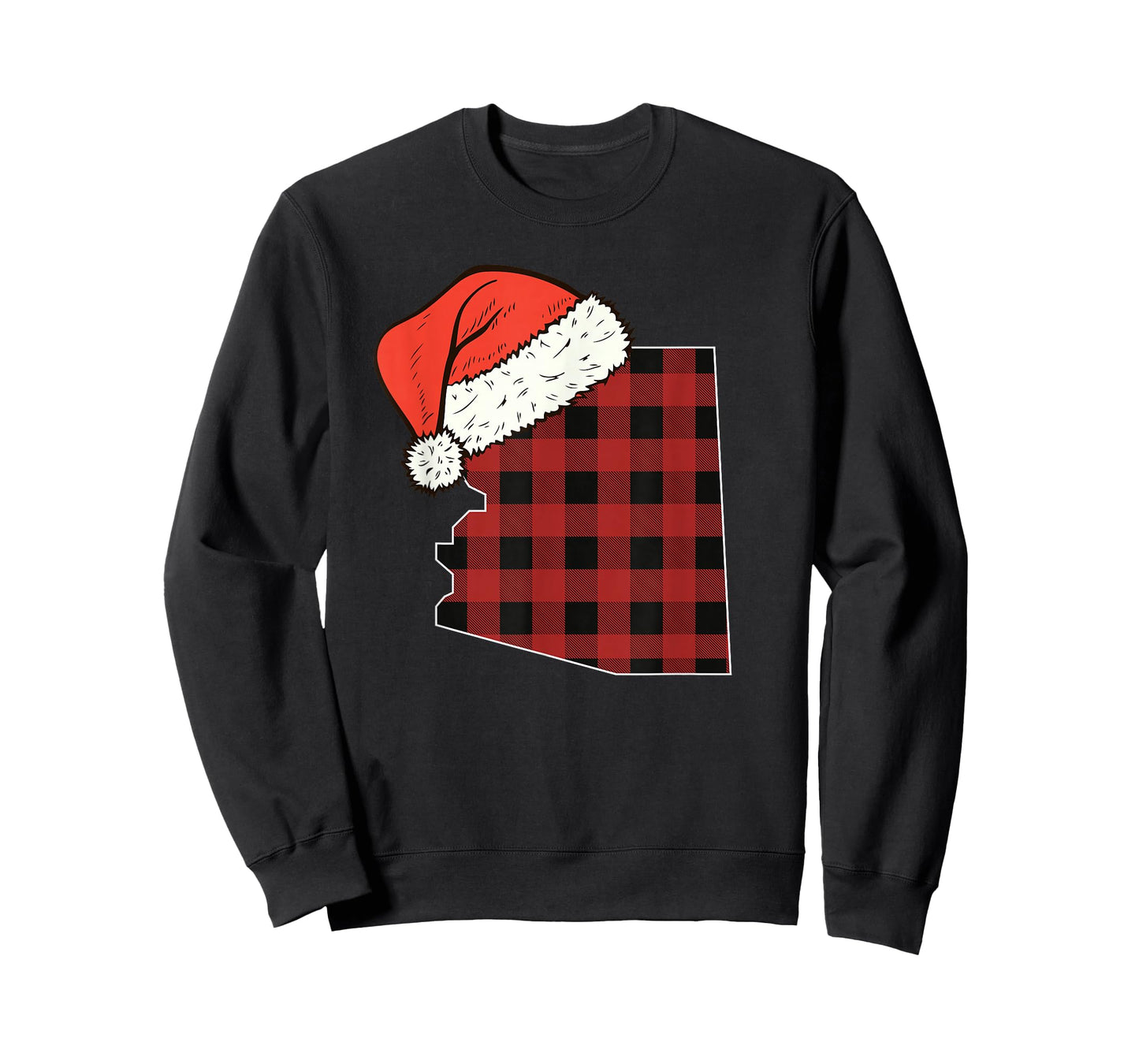 Arizona Plaid Christmas Santa Hat Holiday Matching Design T-Shirt