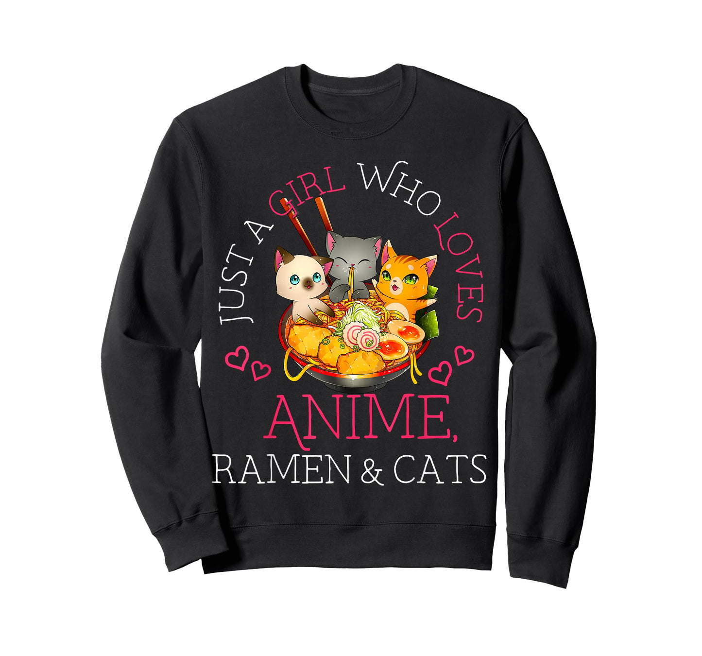 Just a Girl Anime Ramen and Cats Gift Manga T-Shirt