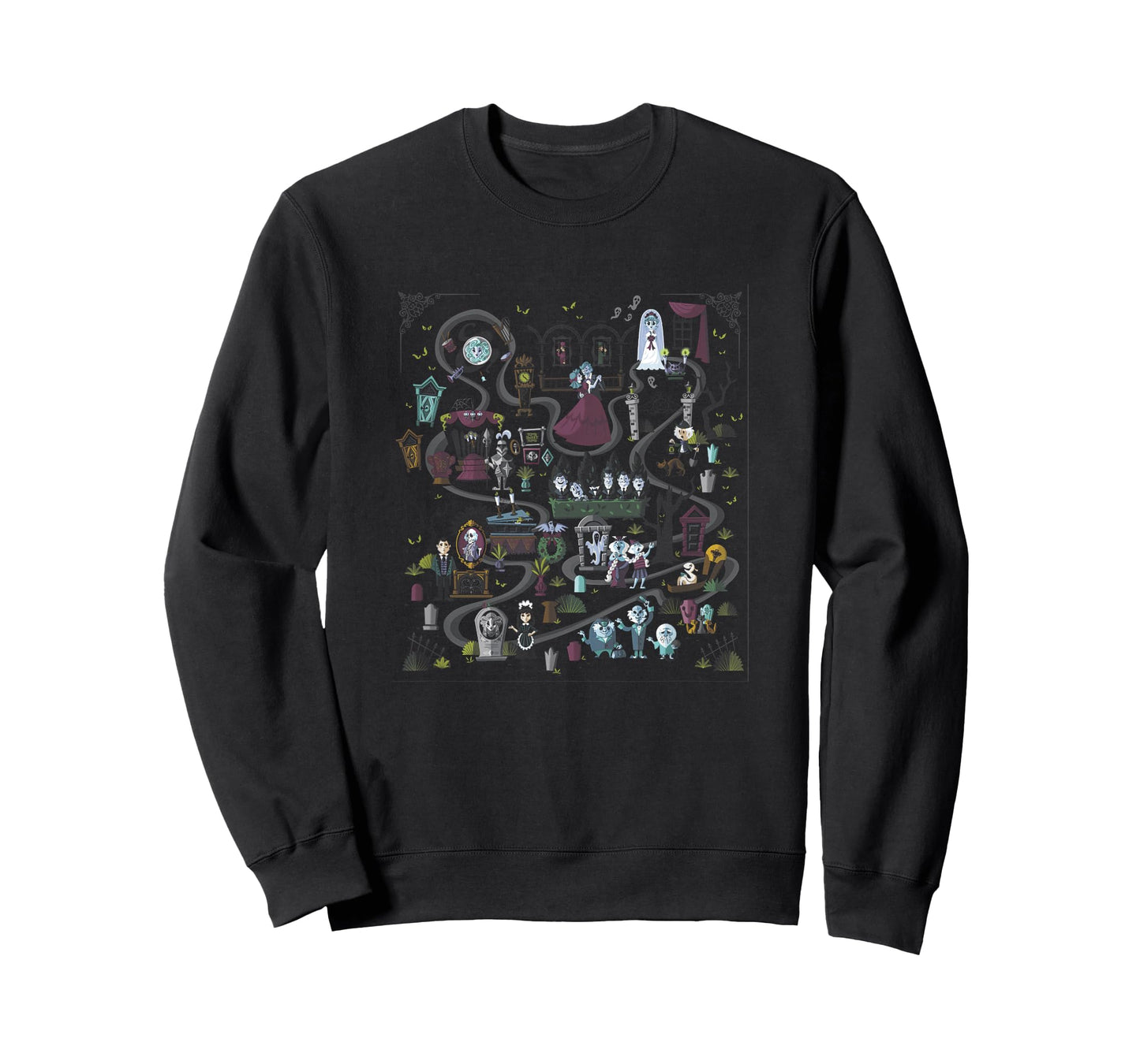 The Haunted Mansion Ride Animated Map Overview T-Shirt