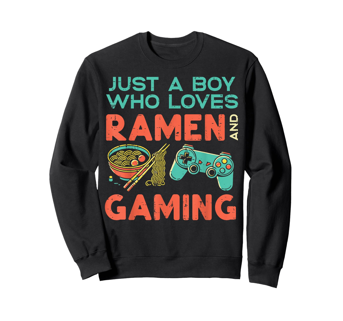 Just Boy Who Loves Ramen Gaming Gamer Boys Kids Youth Men T-Shirt