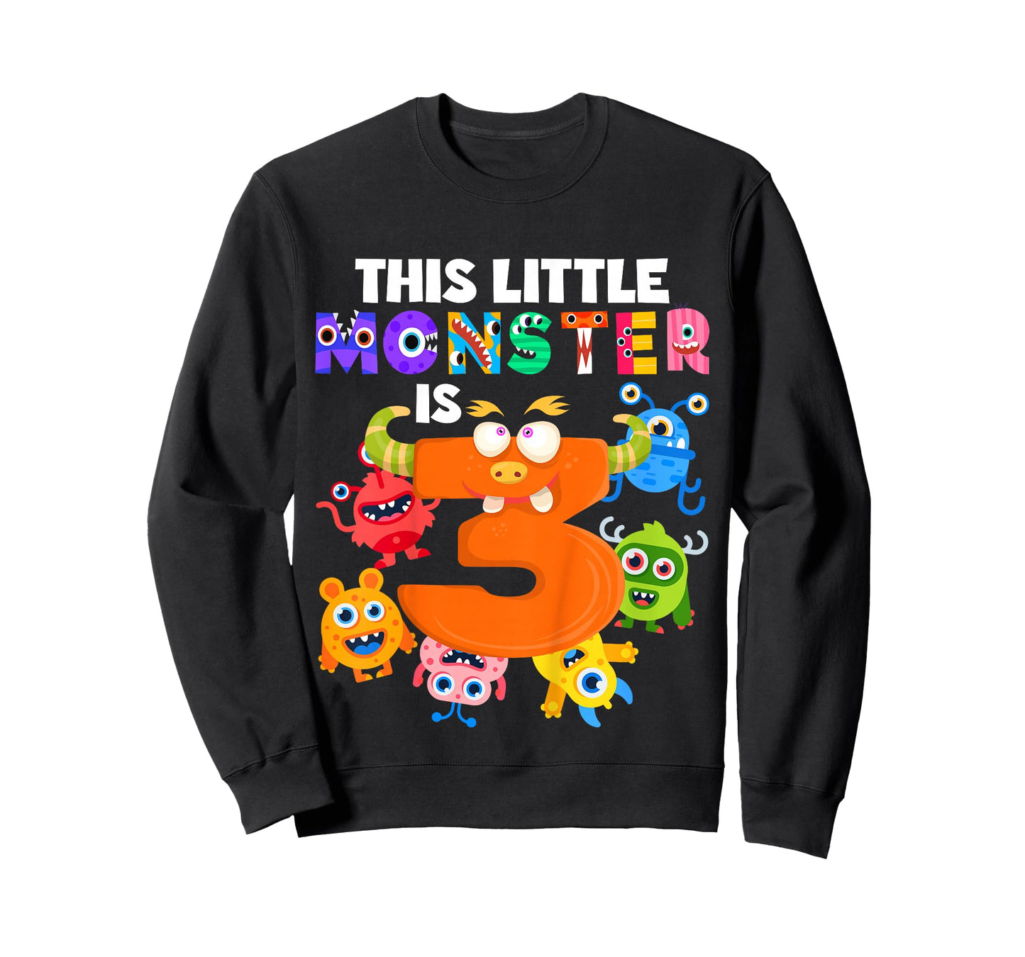 This Little Monster is 3 Three Years 3rd Birthday Party T-Shirt