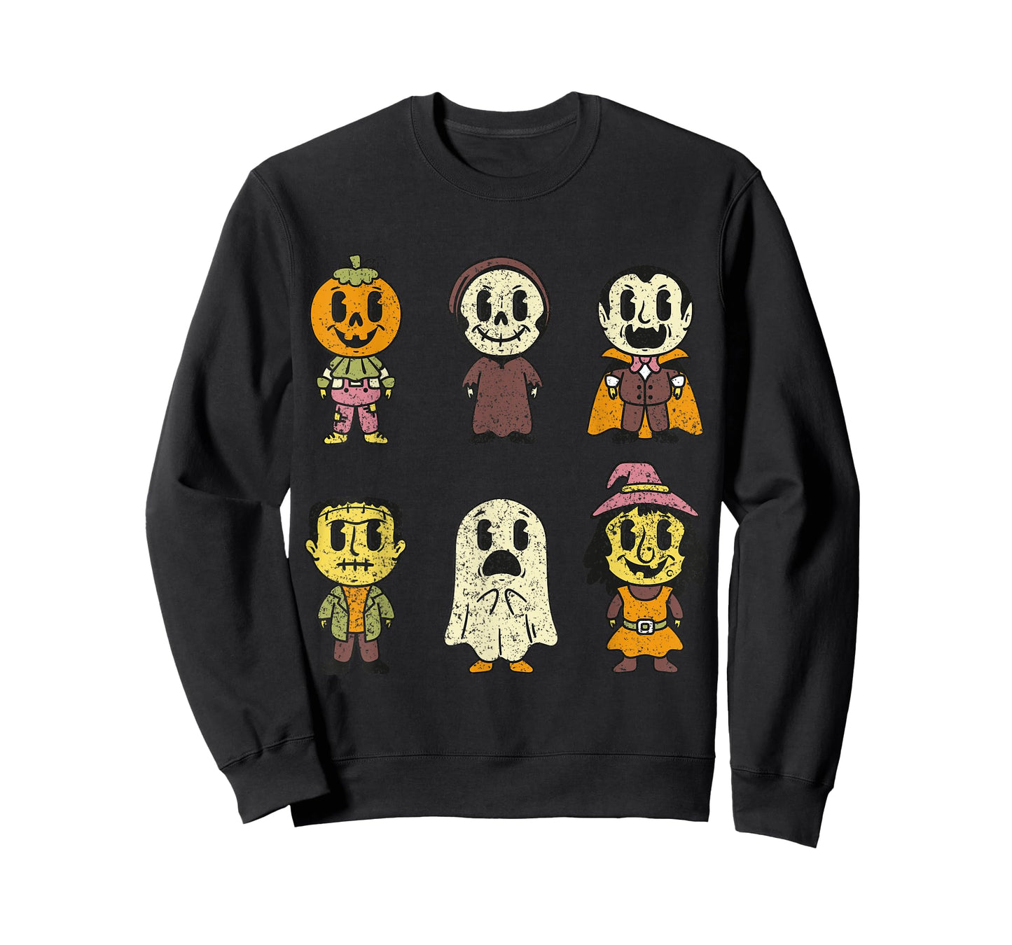 Vintage Halloween Pumpkin Witch Ghost Vampire Retro Gift T-Shirt