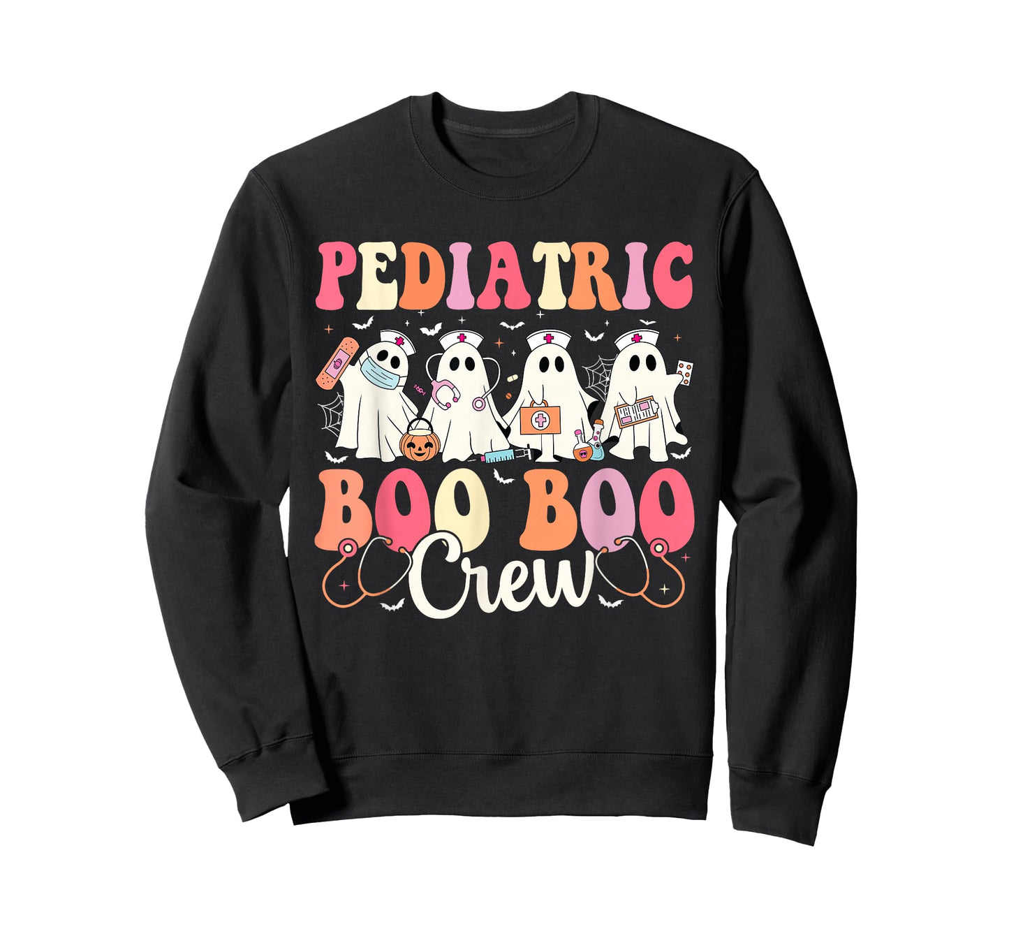 Pediatric Nurse Boo Boo Crew Ghost Nurse Halloween Costume T-Shirt