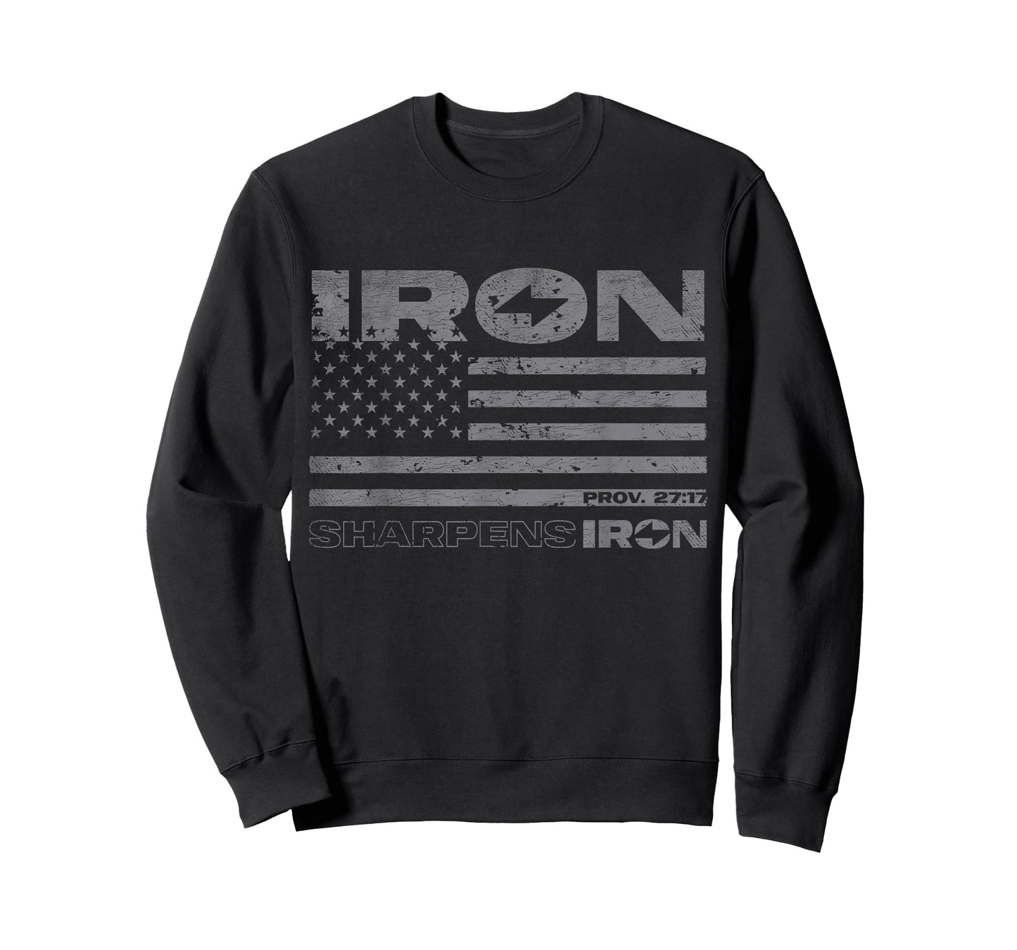 Iron Sharpens Iron Distressed American Flag T-Shirt