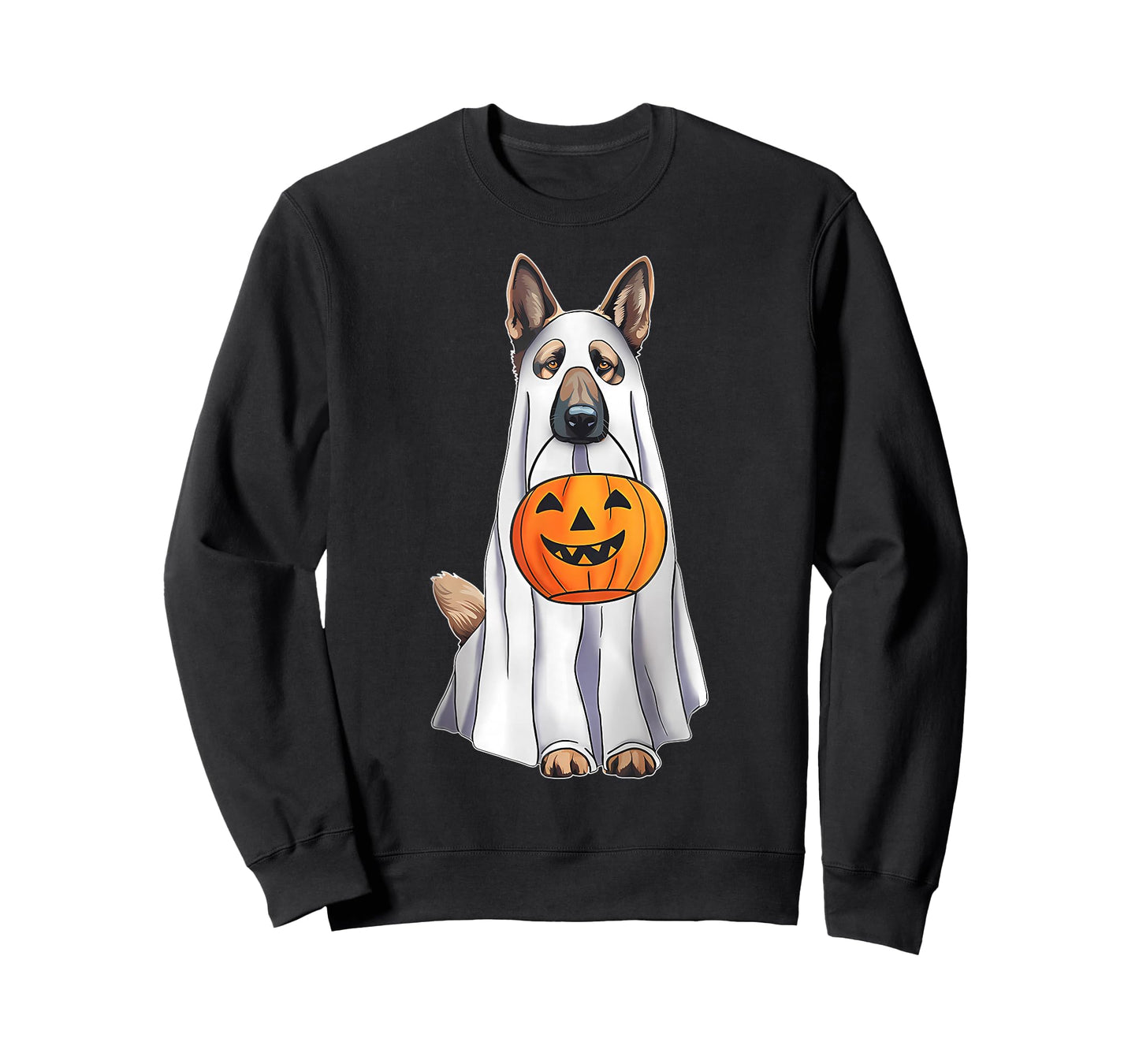 German Shepherd Ghost Pumpkin Halloween Costume Fall T-Shirt