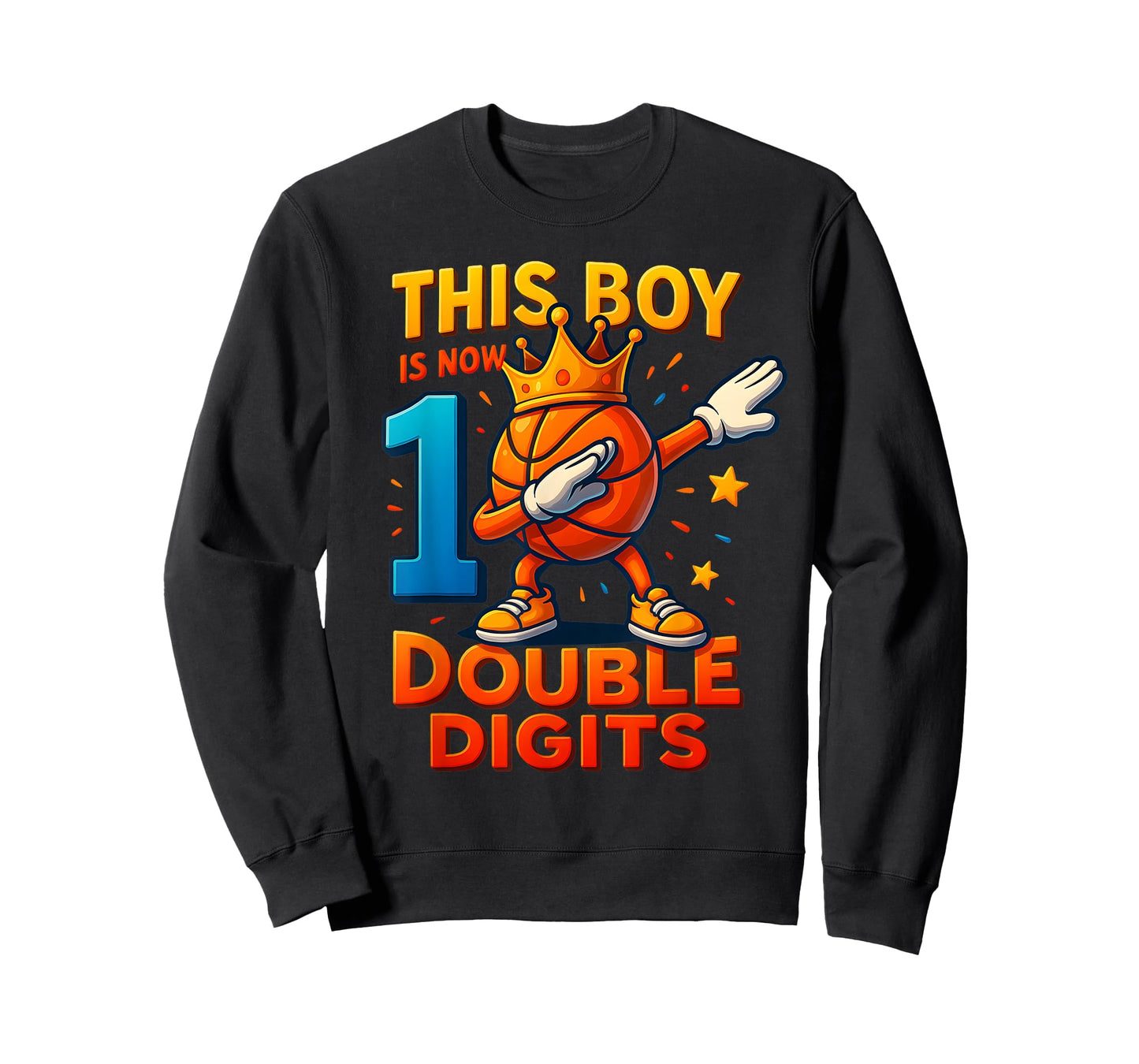 Double Digits Basketball Birthday Boy 10 Year Celebration T-Shirt