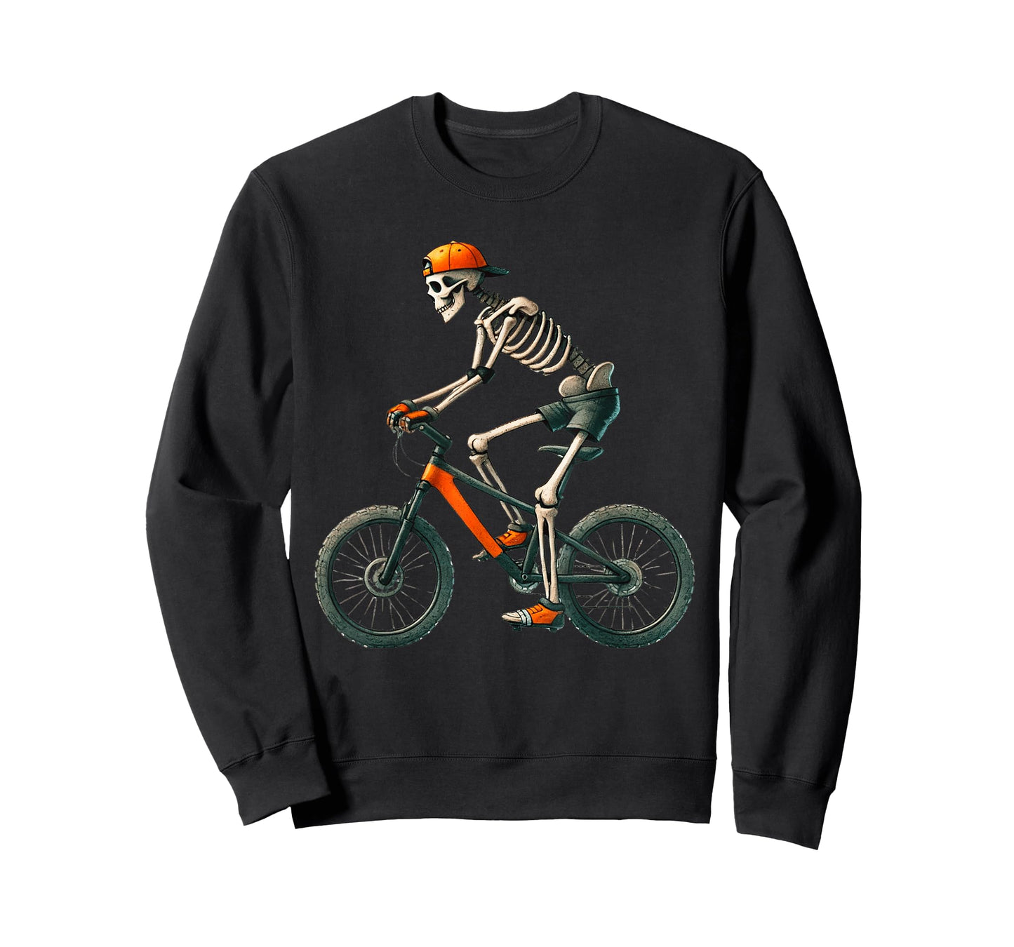 Skeleton Mountain Biking MTB Halloween Costume Men Boys T-Shirt