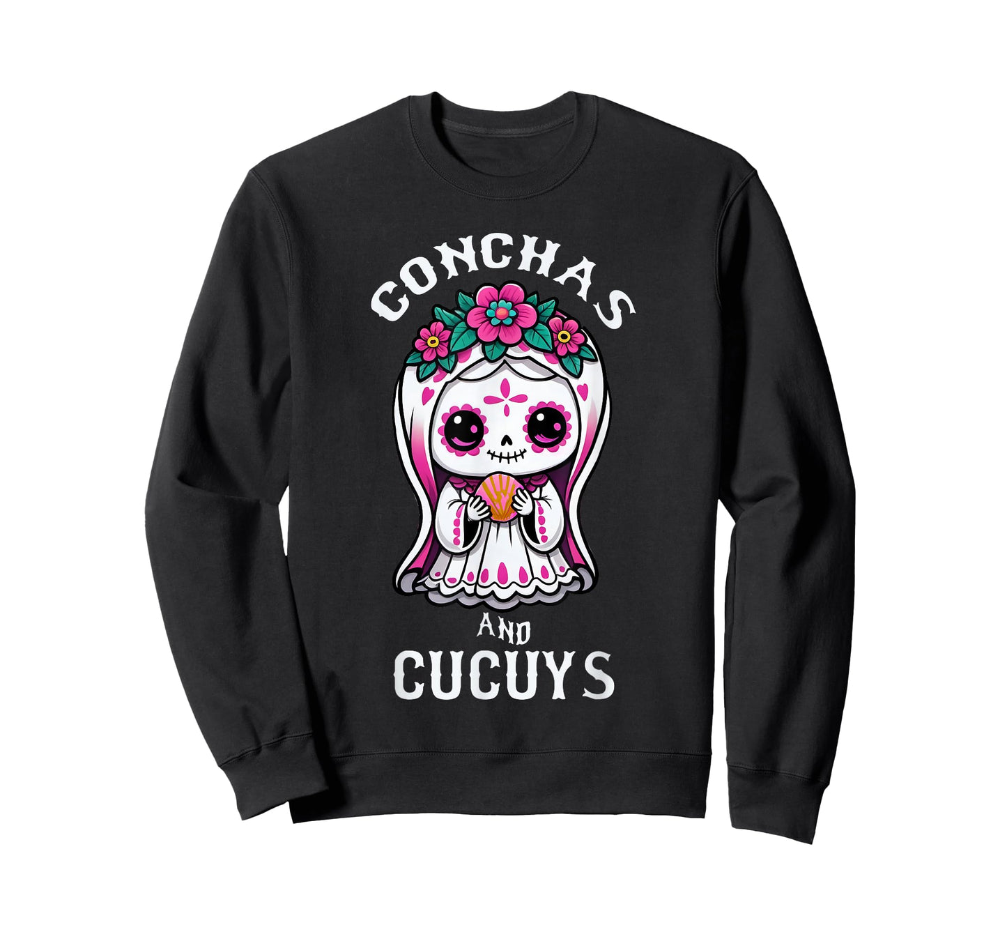 Conchas and Cucuys Mexican Halloween Ghost Concha Costume T-Shirt